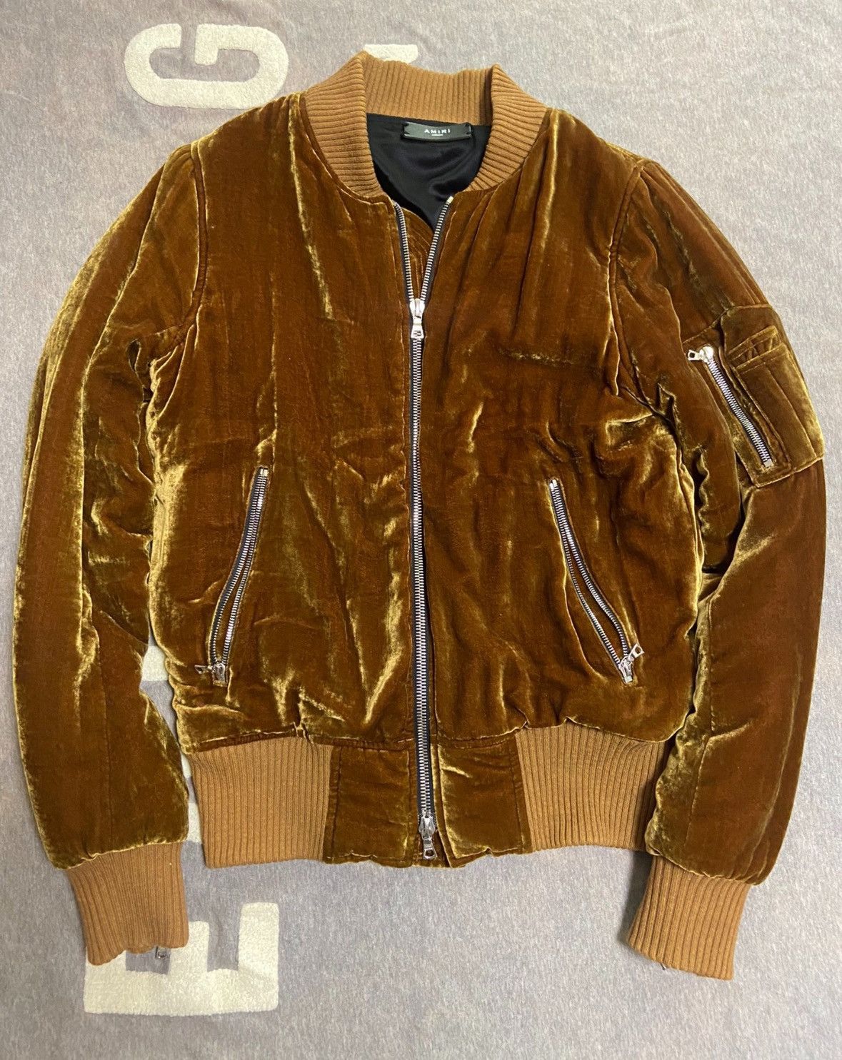 Amiri 16AW silk velvet bomber jacket 2502-Nextarrow