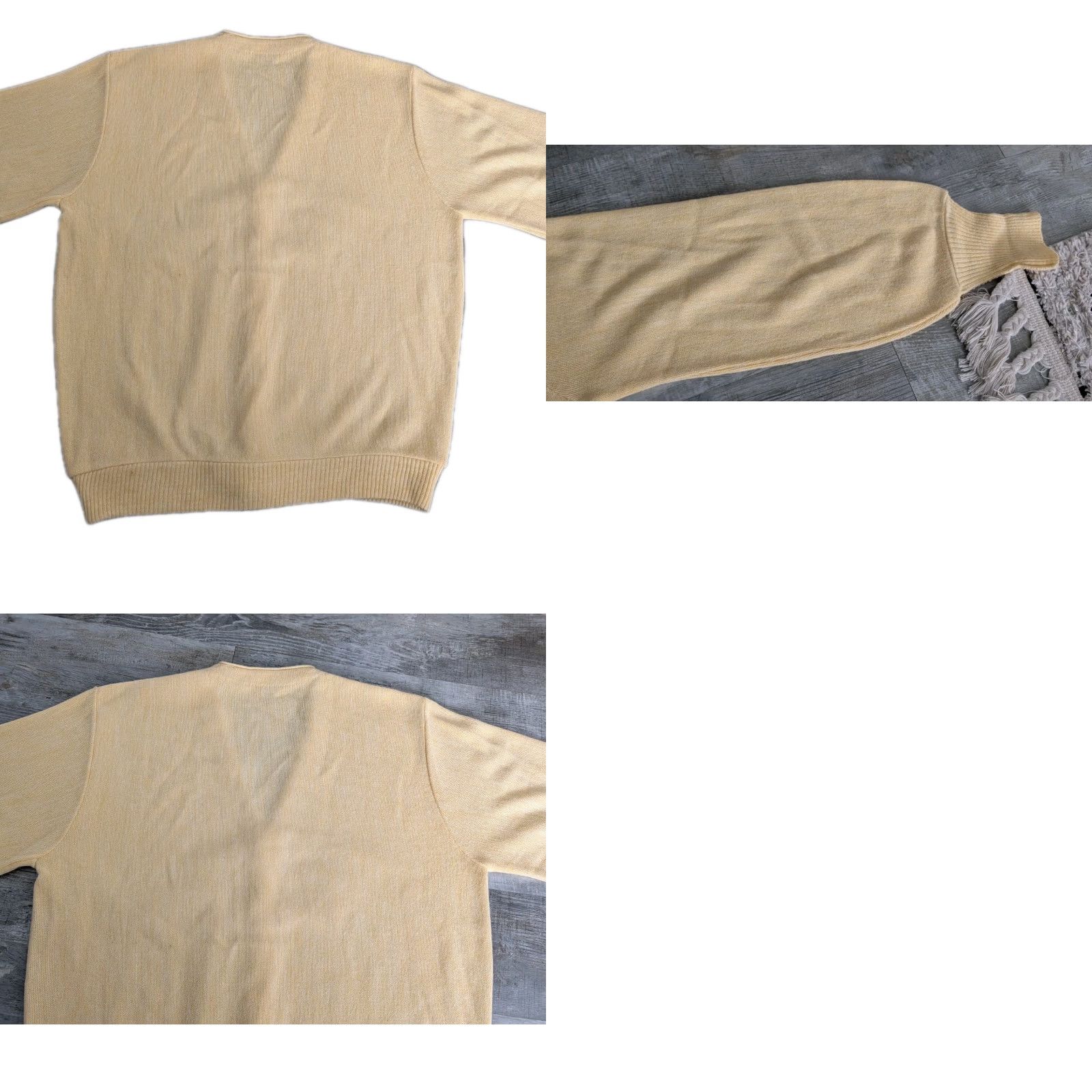 Buttero VINTAGE 60's Mens Cardigan Sweater Butter Yellow Kurt Cobain Style M/L EUC Cardigan Sweater Mens Yellow Kurt Cobain 60s Grunge Vintage Size US M / EU 48-50 / 2 - 9 Thumbnail