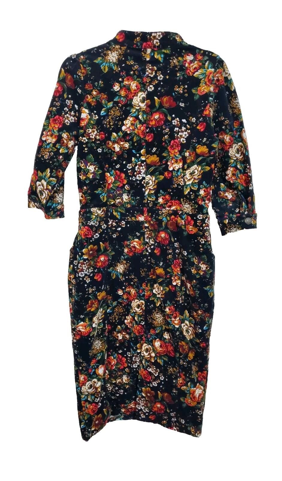 Other Cyanine Sea Womens' Black Long Sleeve Floral Dress Large Size L / US 10 / IT 46 - 2 Thumbnail
