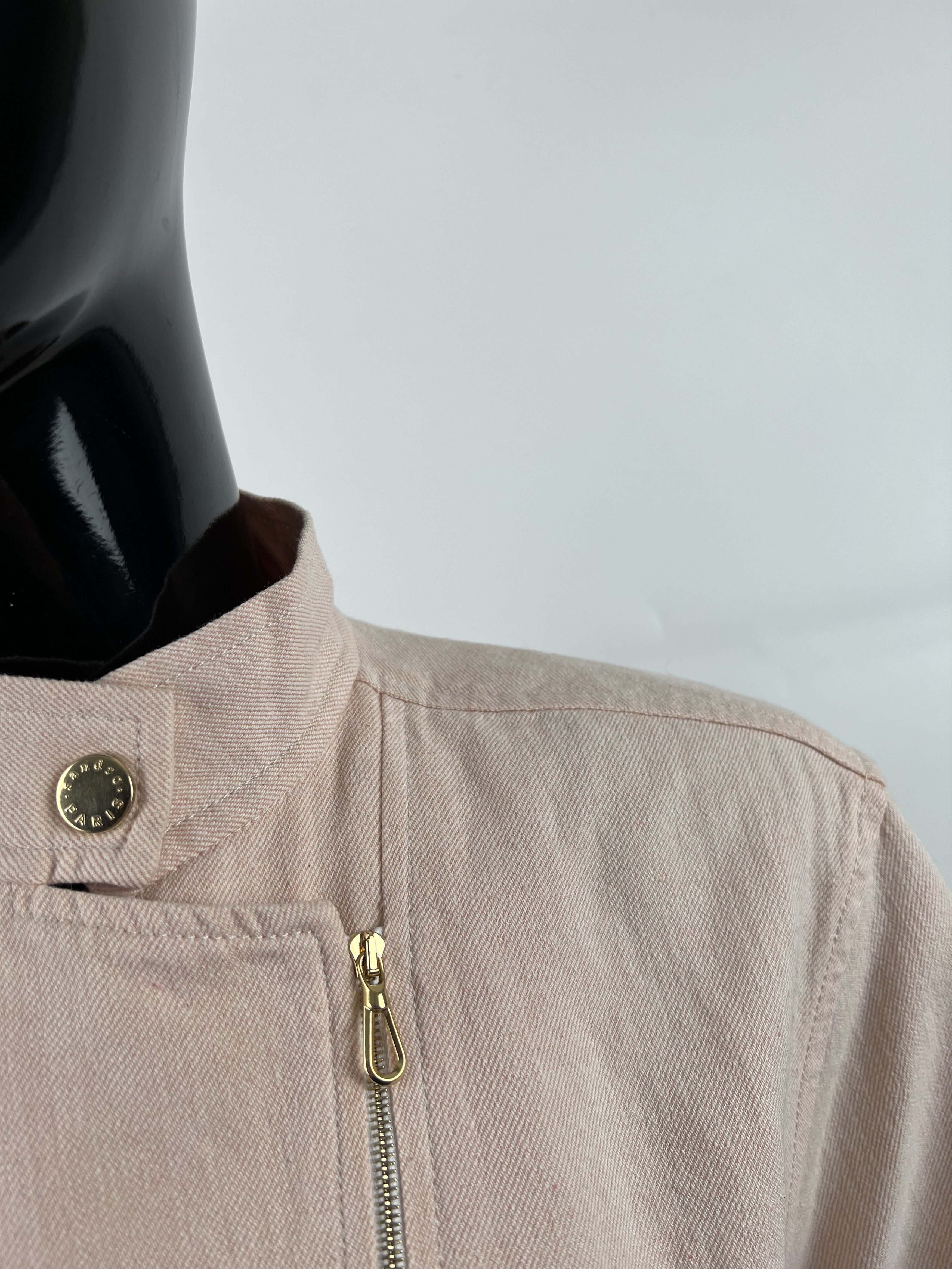 Sandro Sandro Light Pink Cotton Linen Belted Jumpsuit Size 36 Size 27" / US 4 / IT 40 - 10 Thumbnail