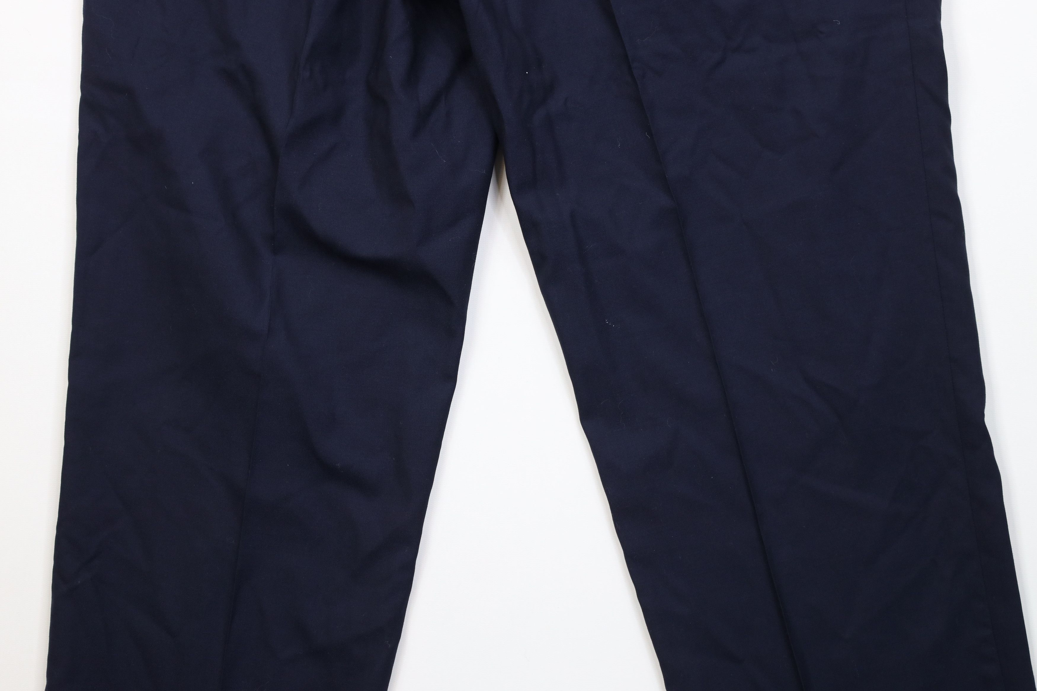 Lands' End Vintage 90s Lands End Knit Wide Leg Chino Pants Navy Blue Size US 36 / EU 52 - 9 Thumbnail