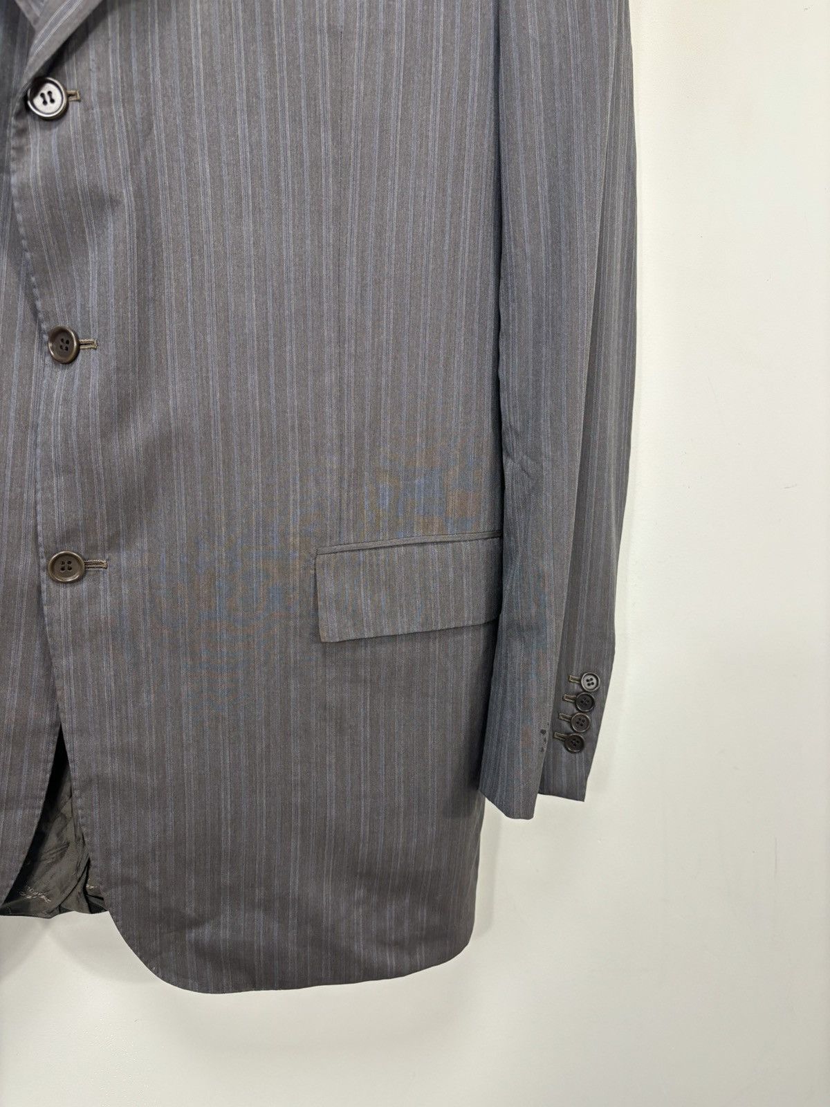 Kiton Kiton Napoli Men’s Pinstripe Light Brown 14 Micron Wool Suit Size 46R - 8 Thumbnail