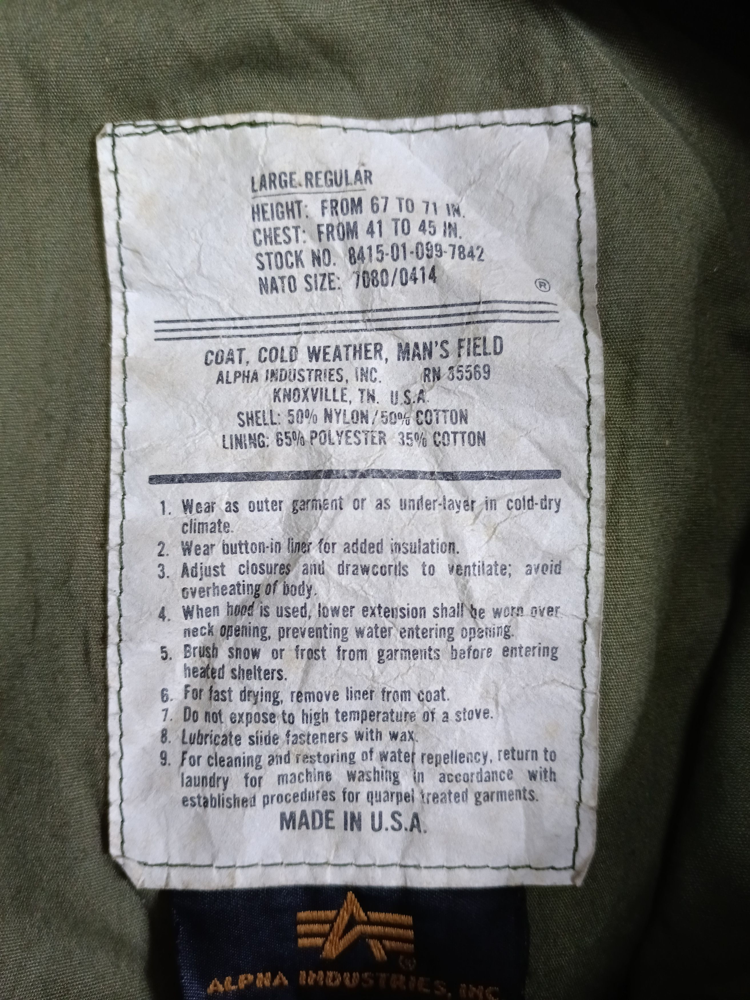 Alpha Industries × Vintage M65 VINTAGE ALPHA INDUSTRIES JACKET Size US L / EU 52-54 / 3 - 8 Thumbnail