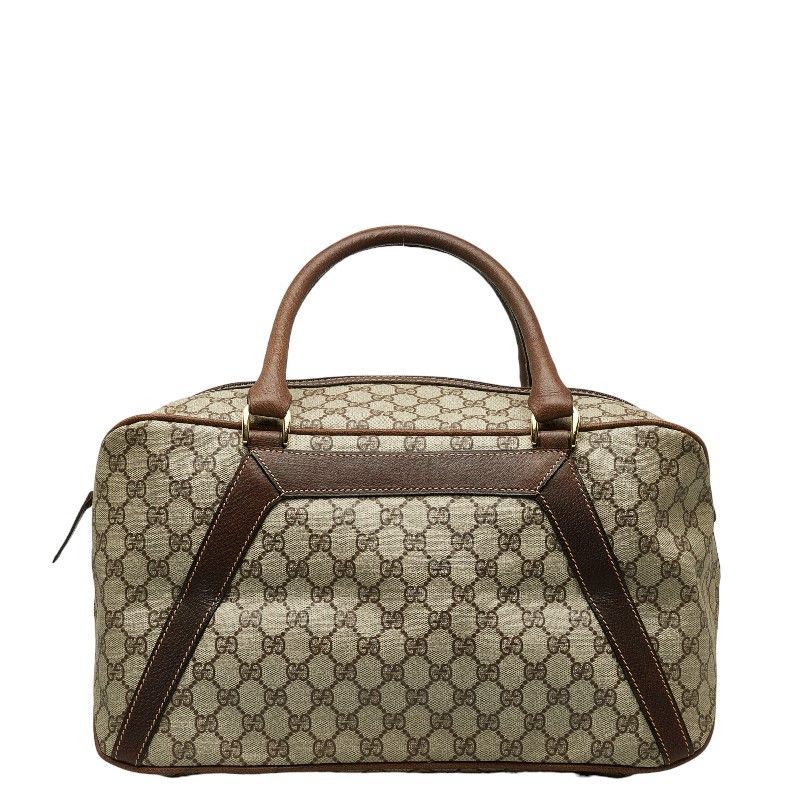 image of Gucci GG Supreme Boston Bag Travel Bag Canvas In Good Condition in Brown, Women's