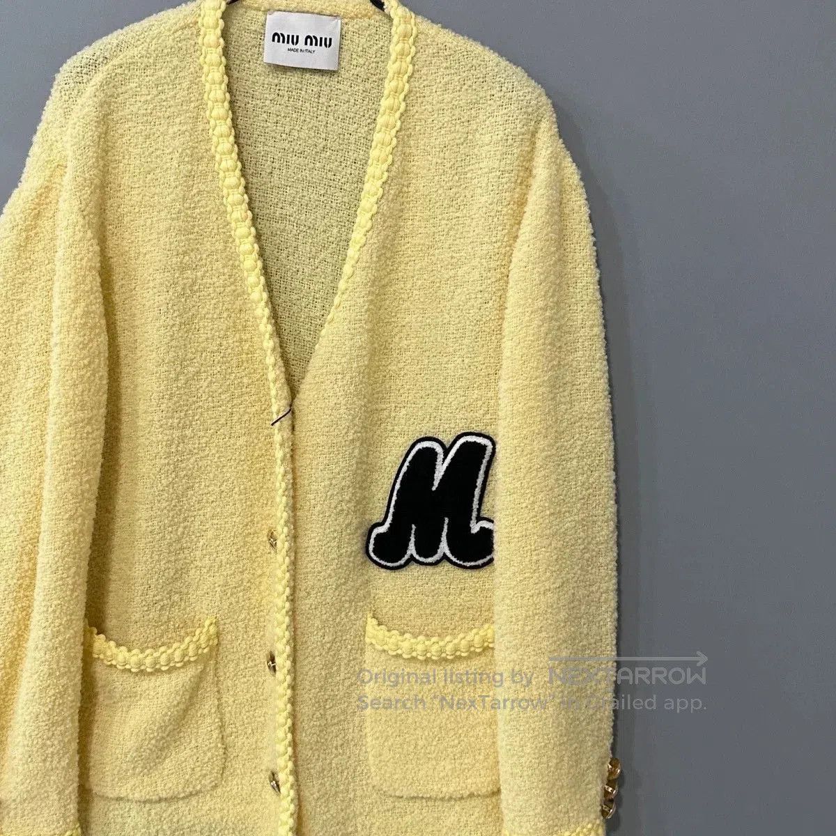 Miu Miu miumiu yellow knit cardigan size 42. Size M / US 6-8 / IT 42-44 - 2 Thumbnail