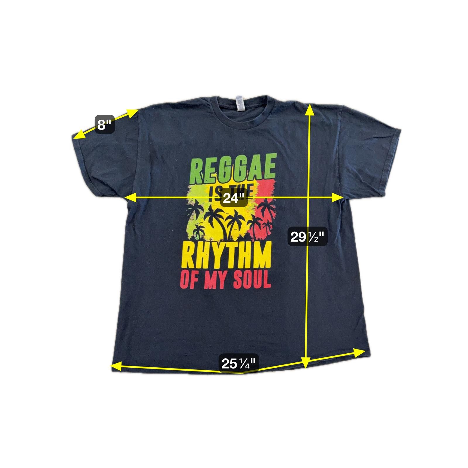 Gildan Reggae Rhythm Jamaica T-Shirt 2XL Size US XXL / EU 58 / 5 - 4 Thumbnail