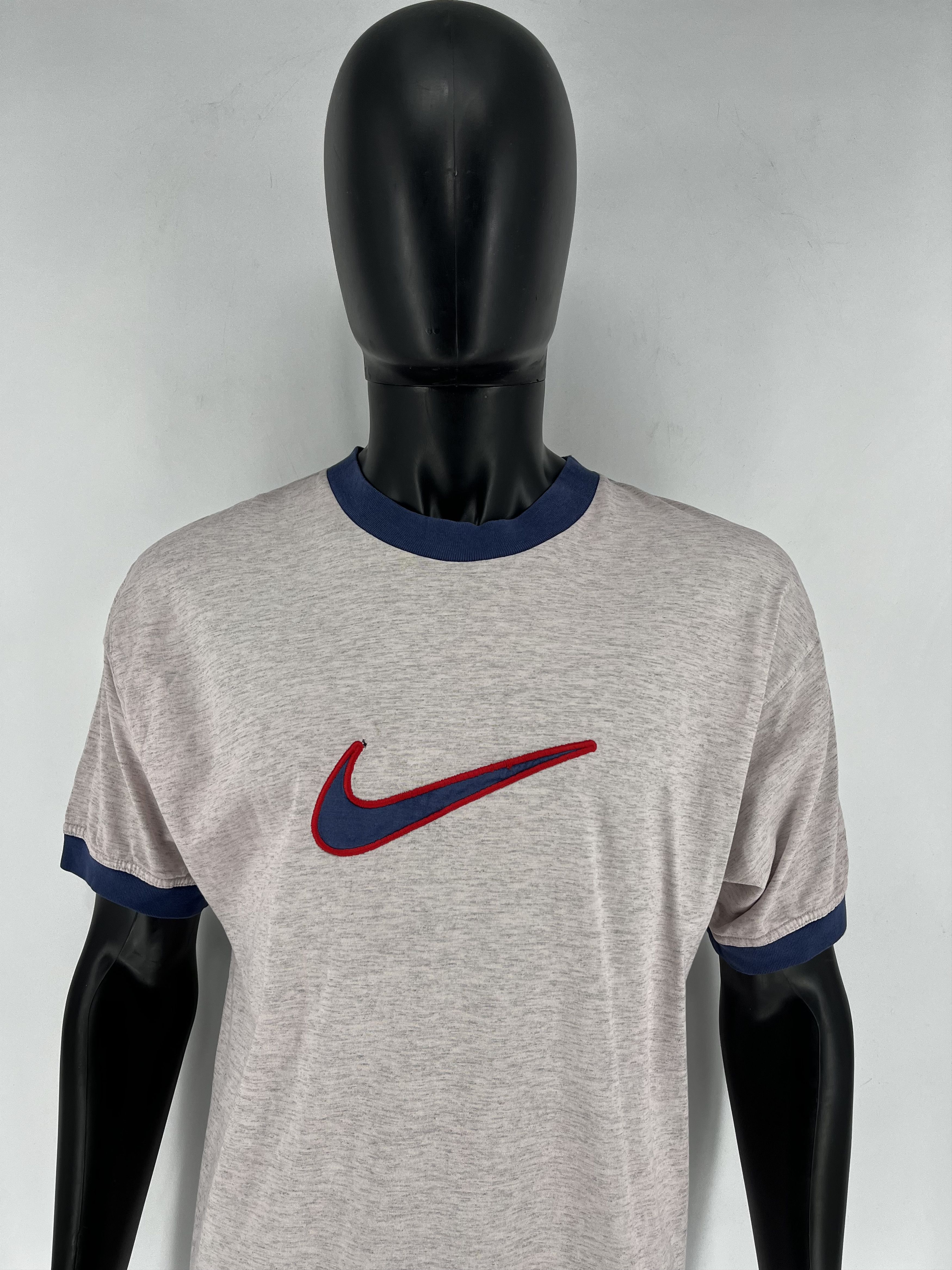 Nike Vintage 90s Nike Big Swoosh T-Shirt Size US L / EU 52-54 / 3 - 1 Thumbnail