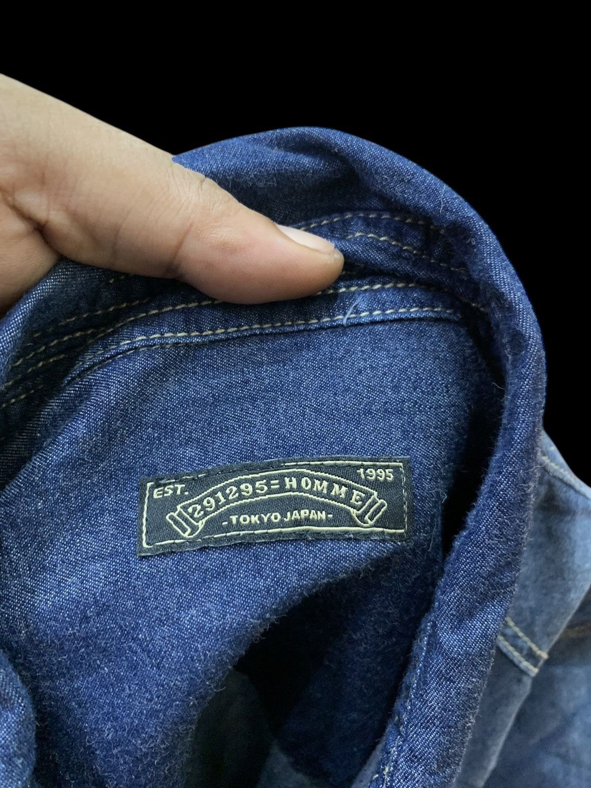 Japanese Brand × Vintage Homme 291295 pearl snap denim shirt Size US M / EU 48-50 / 2 - 8 Thumbnail