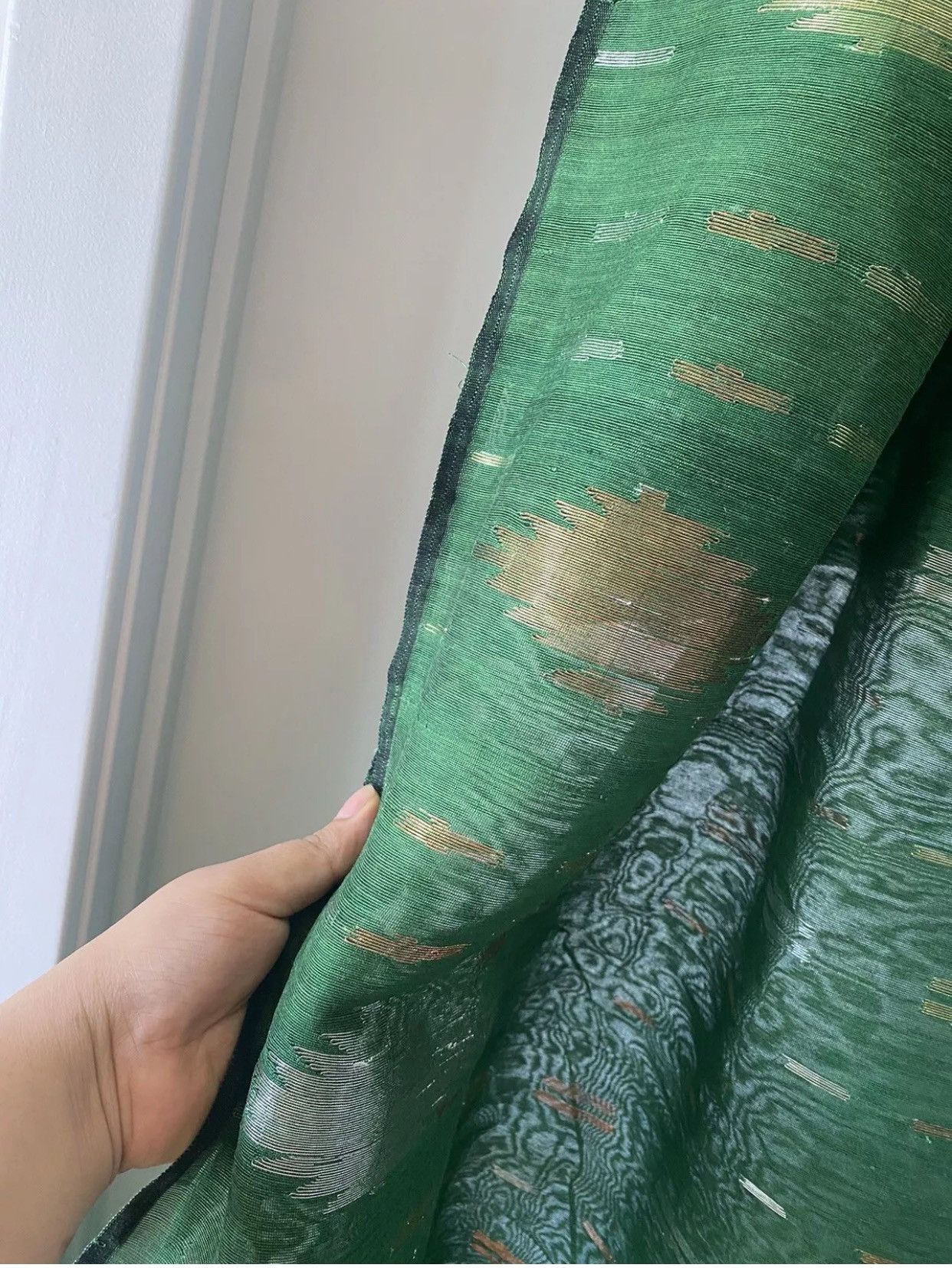 Other Indian Bollywood Saree Jamdani Dhakai 2pc Green saree Size ONE SIZE - 7 Thumbnail
