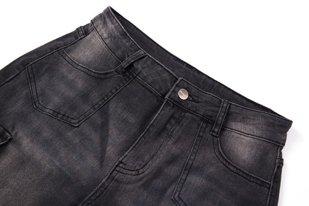 Vintage American street washed distressed multi-pocket flared jeans Size US 32 / EU 48 - 3 Thumbnail