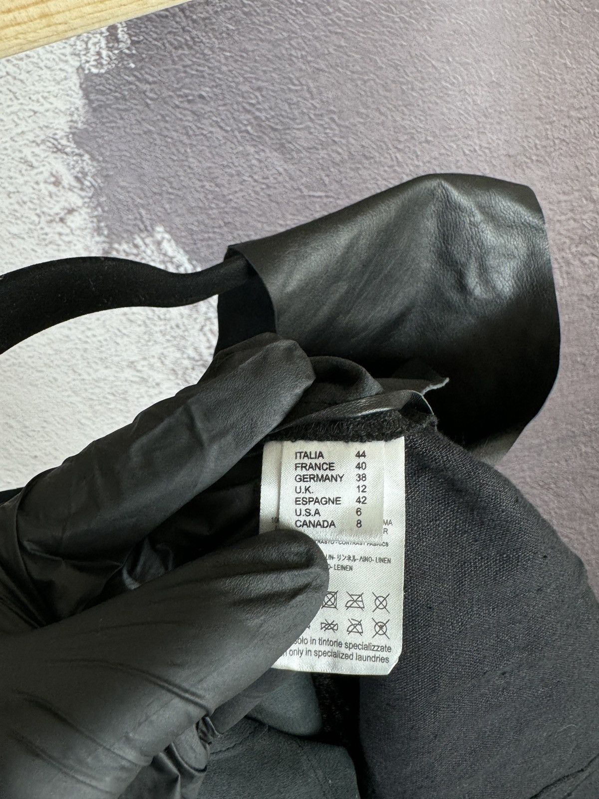 Designer × Genuine Leather Alysi creme black leather linen vest Size M / US 6-8 / IT 42-44 - 8 Thumbnail