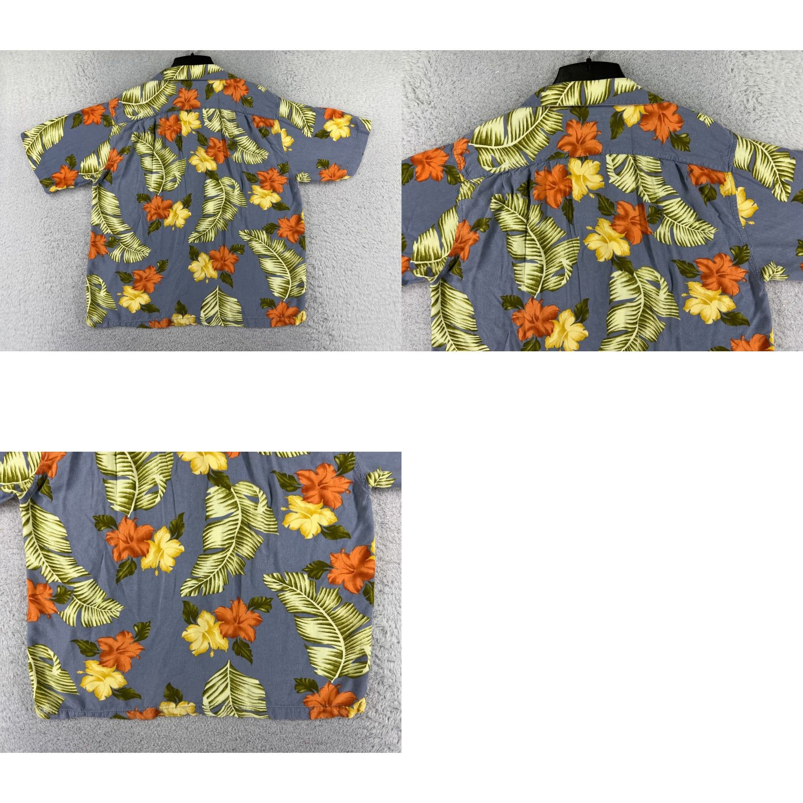 Vintage S&D Bahamas Shirt Mens Adult Large Blue Orange Floral Palm 100% Rayon Hawaiian Beach Button-Up Casual Size US L / EU 52-54 / 3 - 9 Thumbnail