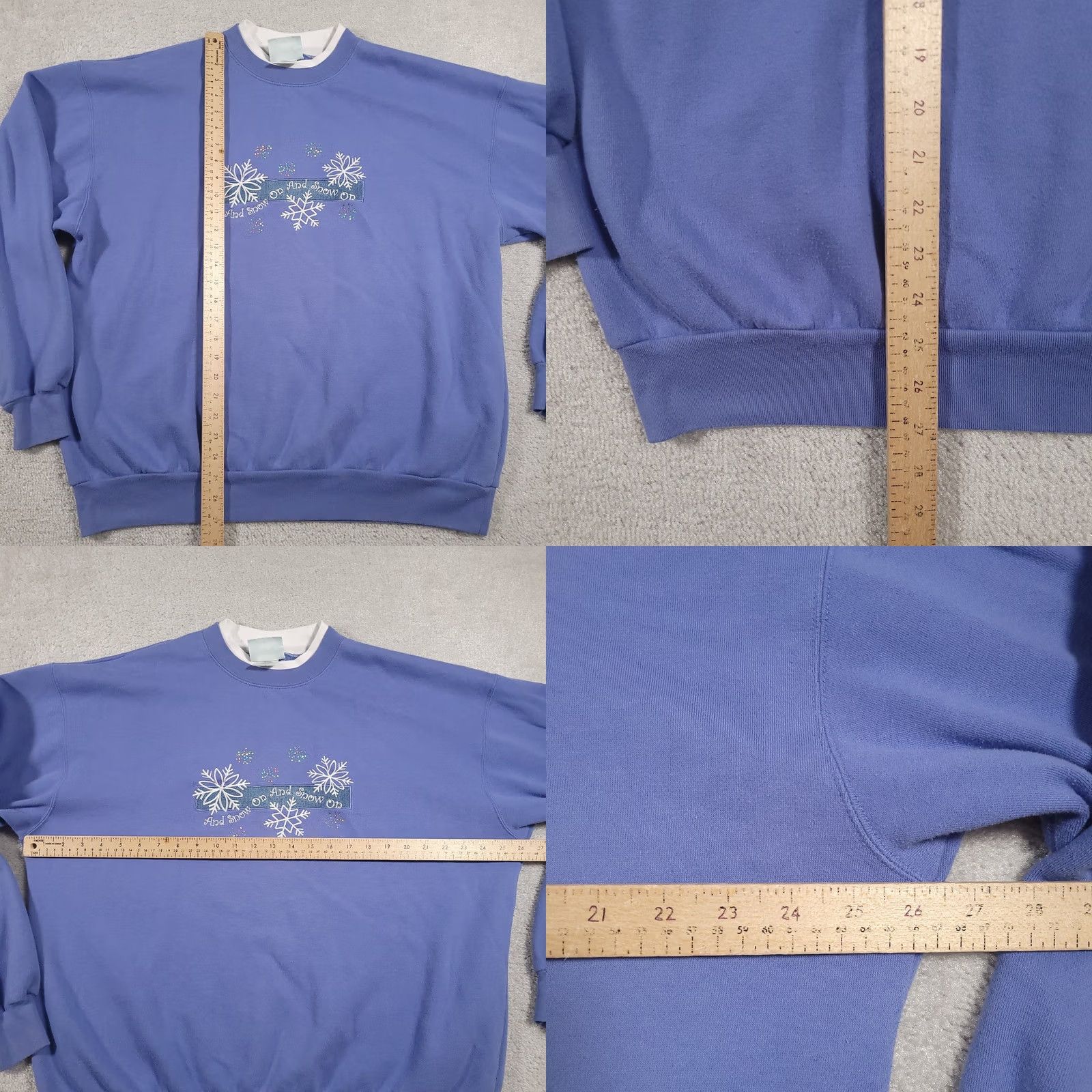 Vintage VINTAGE? No. Legacy Sportswear Sweatshirt Womens XL Purple Crewneck Snowflake Winter Pullover Size XL / US 12-14 / IT 48-50 - 8 Thumbnail