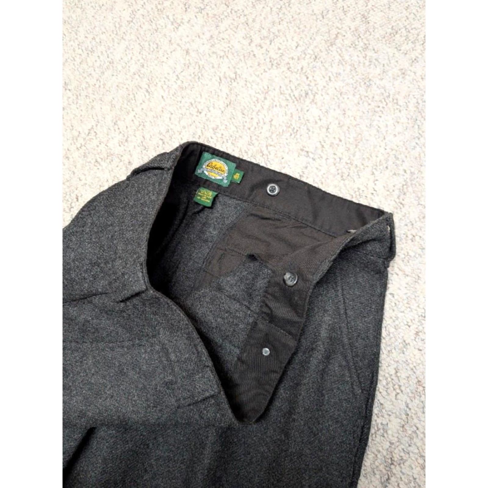 Vintage Cabela's Pants Wool Cargo 40x36 Gray Charcoal Mens 100% Wool Cargo Pants Mens 40x36 Charcoal Gray Black Size US 40 / EU 56 - 3 Thumbnail