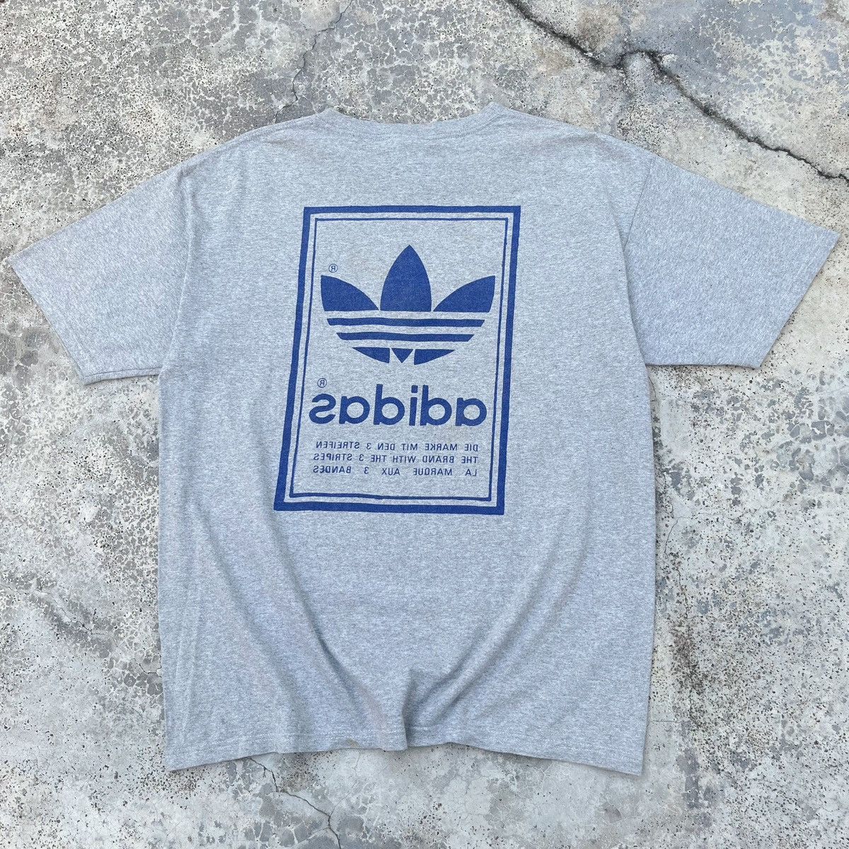Adidas Vintage 90s Adidas Trefoil Nice Mirror Print Design Tee Size US XL / EU 56 / 4 - 2 Thumbnail
