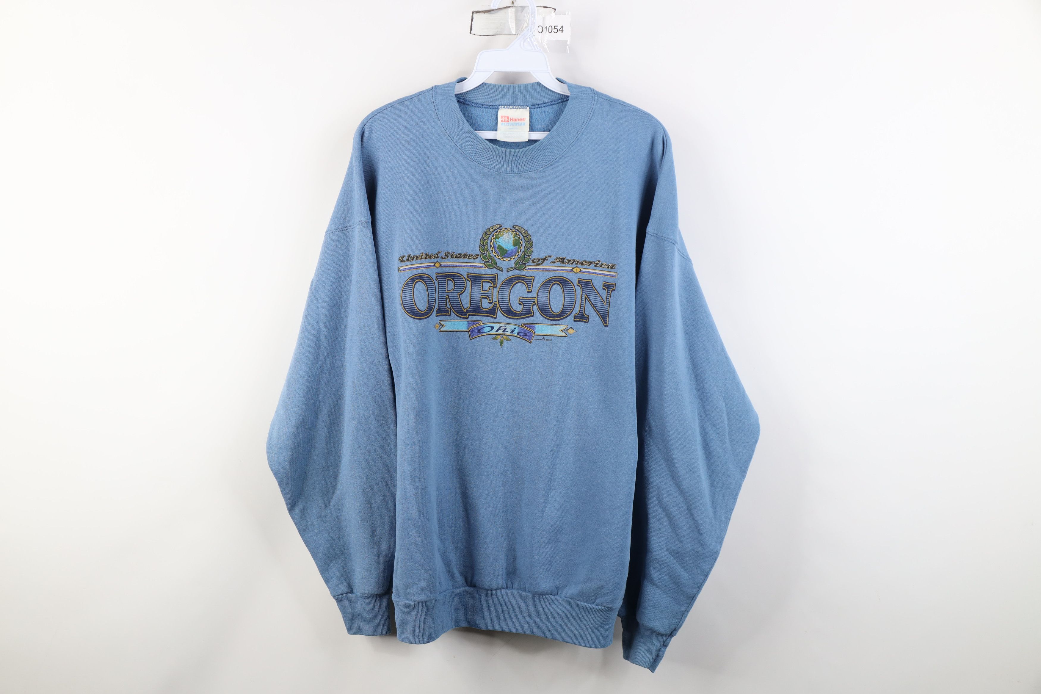 Vintage Vintage 90s Oregon Ohio Crewneck Sweatshirt Blue Size XL / US 12-14 / IT 48-50 - 1 Thumbnail
