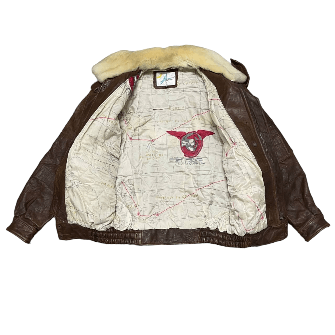 Leather Vintage Luis Alvear Flight Bomber Sheepskin Leather Jacket Size US M / EU 48-50 / 2 - 7 Thumbnail