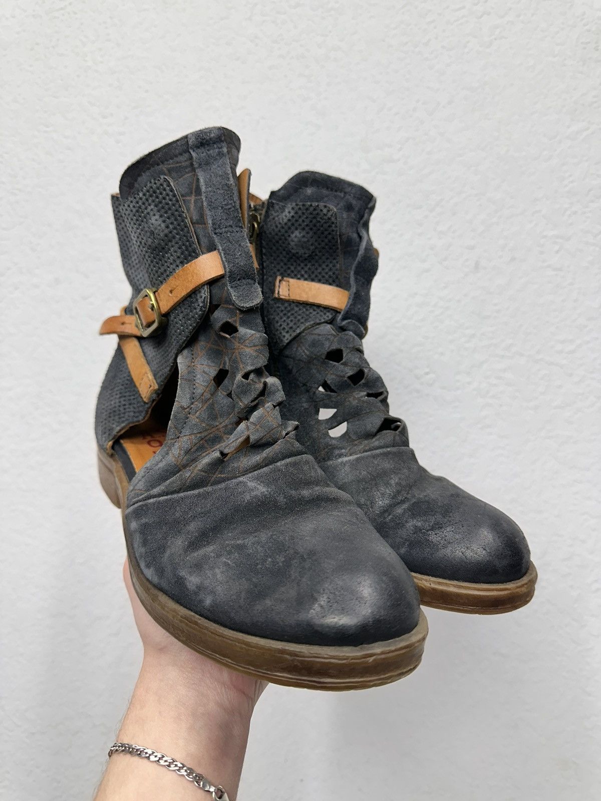 A.S.98 Vintage Guidi Style AS 98 Leather Boots Italy Design Poell Size US 7 / EU 40 - 2 Thumbnail