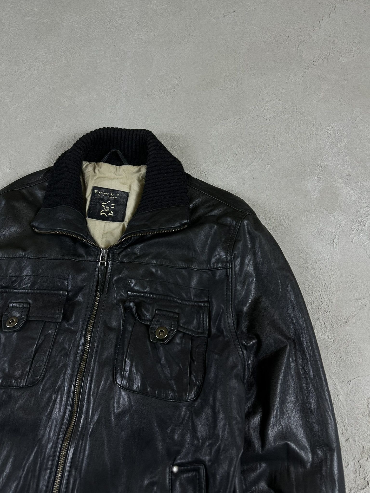 Vintage Vintage Leather Boxy Bomber Jacket Size US S / EU 44-46 / 1 - 6 Thumbnail