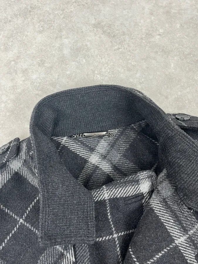 Dolce & Gabbana 2000s Dolce & Gabbana Grey Checkered Wool Buttoned Jacket Size US M / EU 48-50 / 2 - 10 Thumbnail