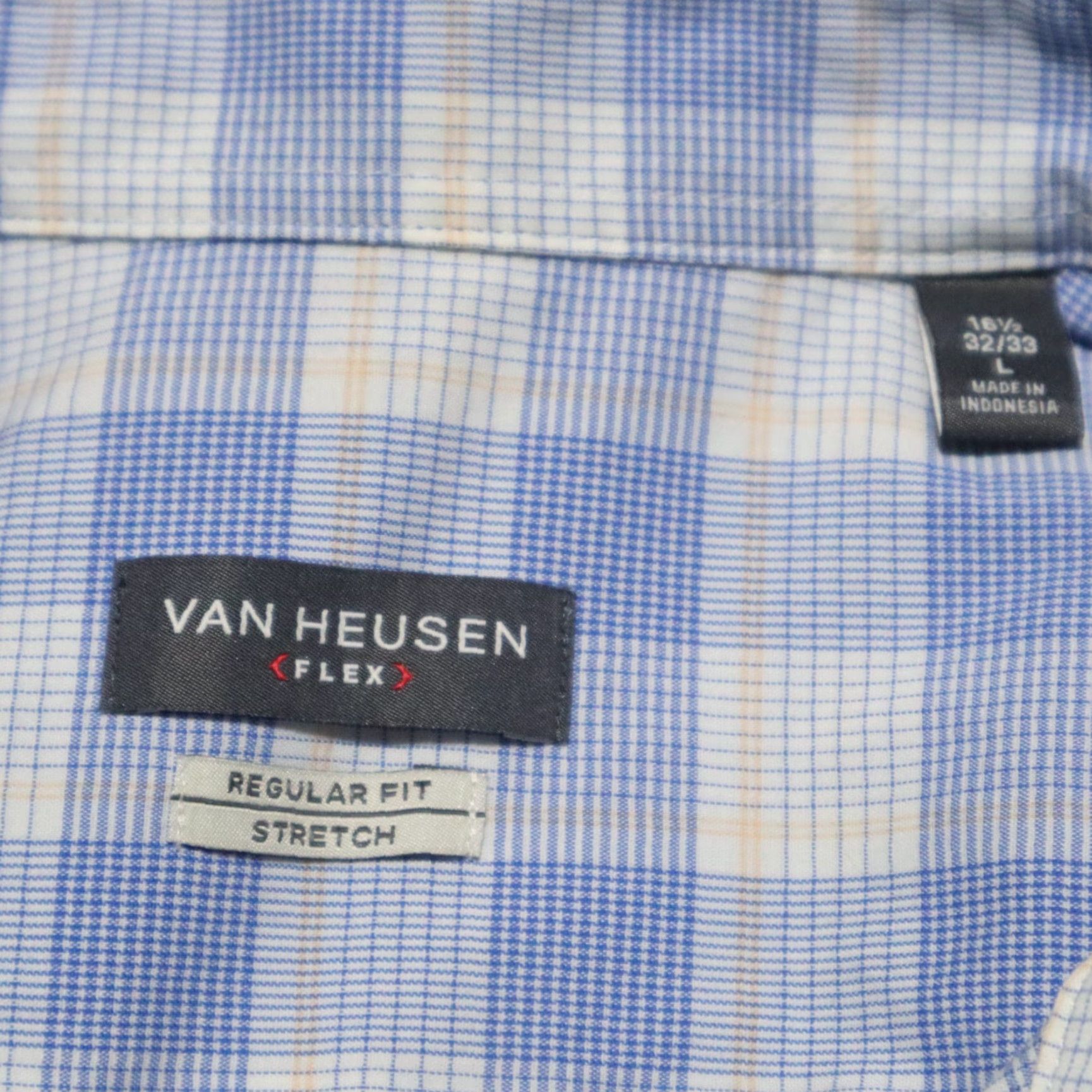 Van Heusen VINTAGE Van Heusen Blue Plaid Flex Button Up Shirt Long Sleeve Adult Men's 16.5 32/33 Size US XL / EU 56 / 4 - 3 Thumbnail