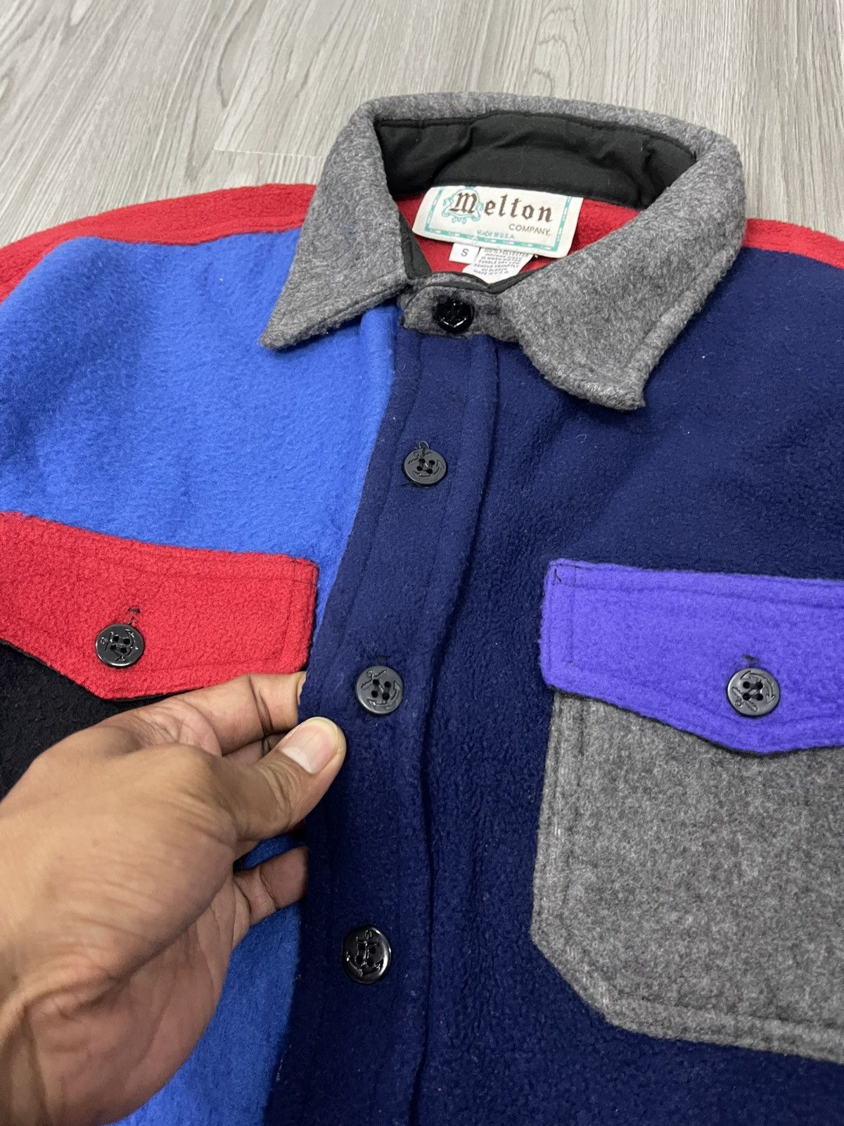 Vintage Vintage made in USA MELTON multicolour Fleece shirt Size US S / EU 44-46 / 1 - 6 Thumbnail