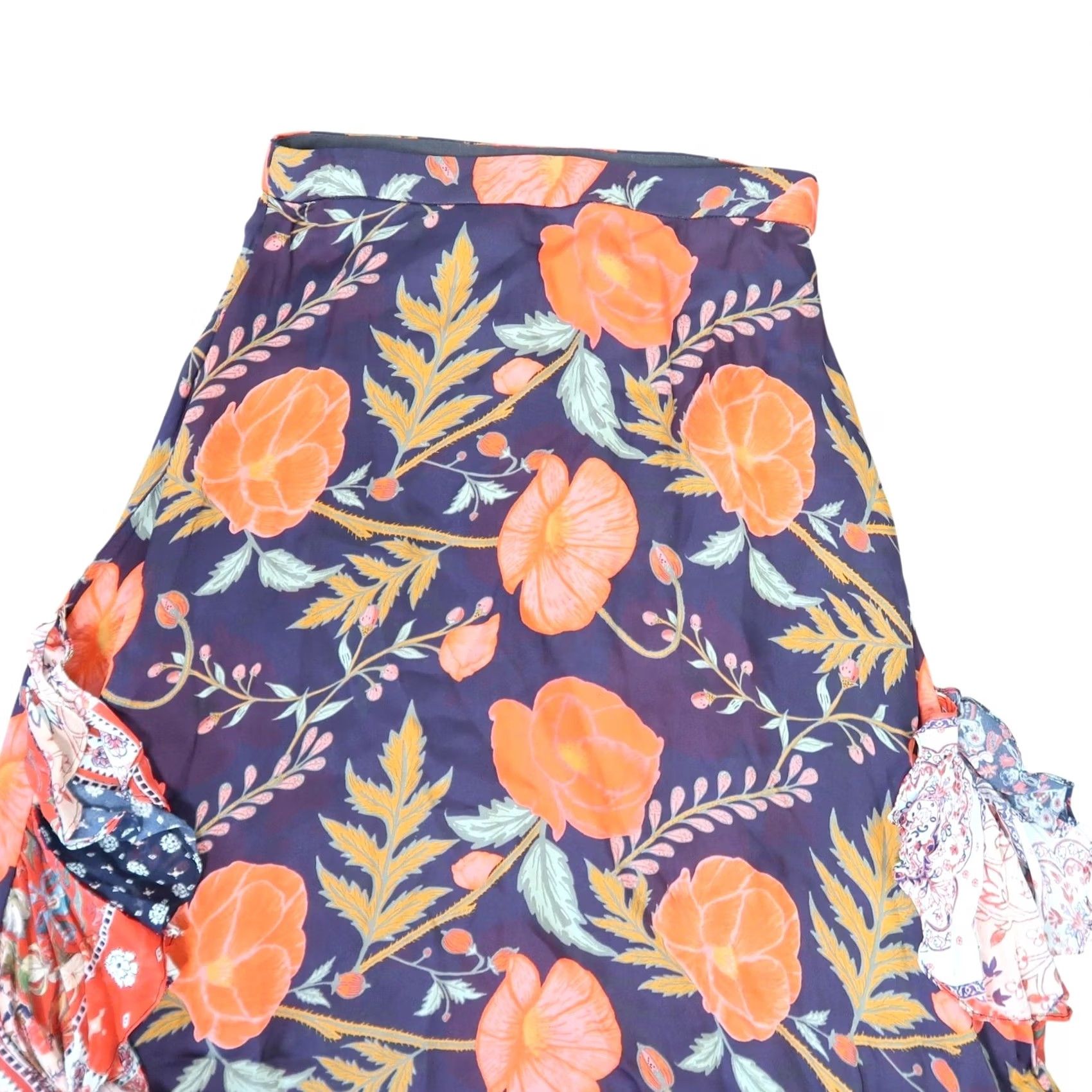 Anthropologie Anthropologie Nidhi Yasha Maxi Skirt Purple Orange Floral S Womens Size 28" / US 6 / IT 42 - 4 Thumbnail