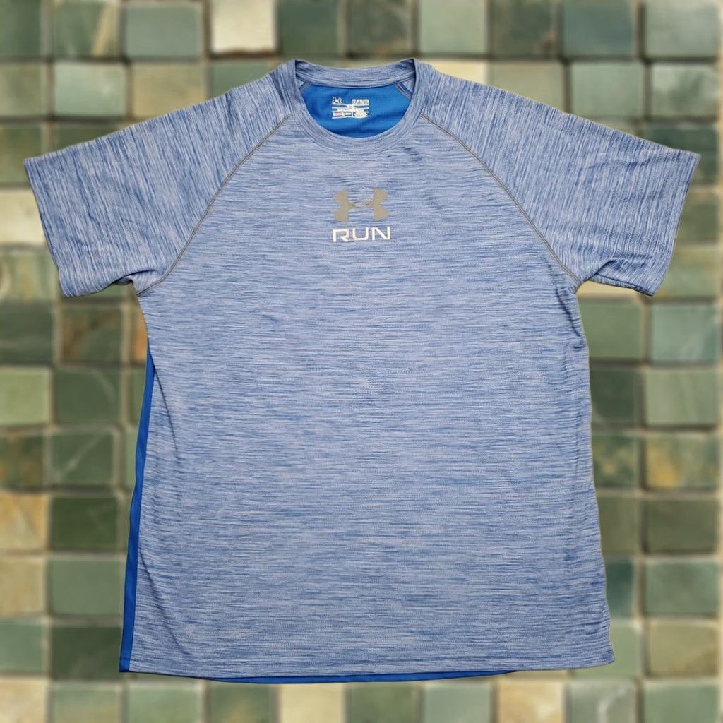 Under Armour Under Armour HeatGear Shirt Mens XL Blue Short Sleeve Running Athletic Pullover Crew Neck Moisture Wicking Breathable Lightweight Size US XL / EU 56 / 4 - 1 Thumbnail