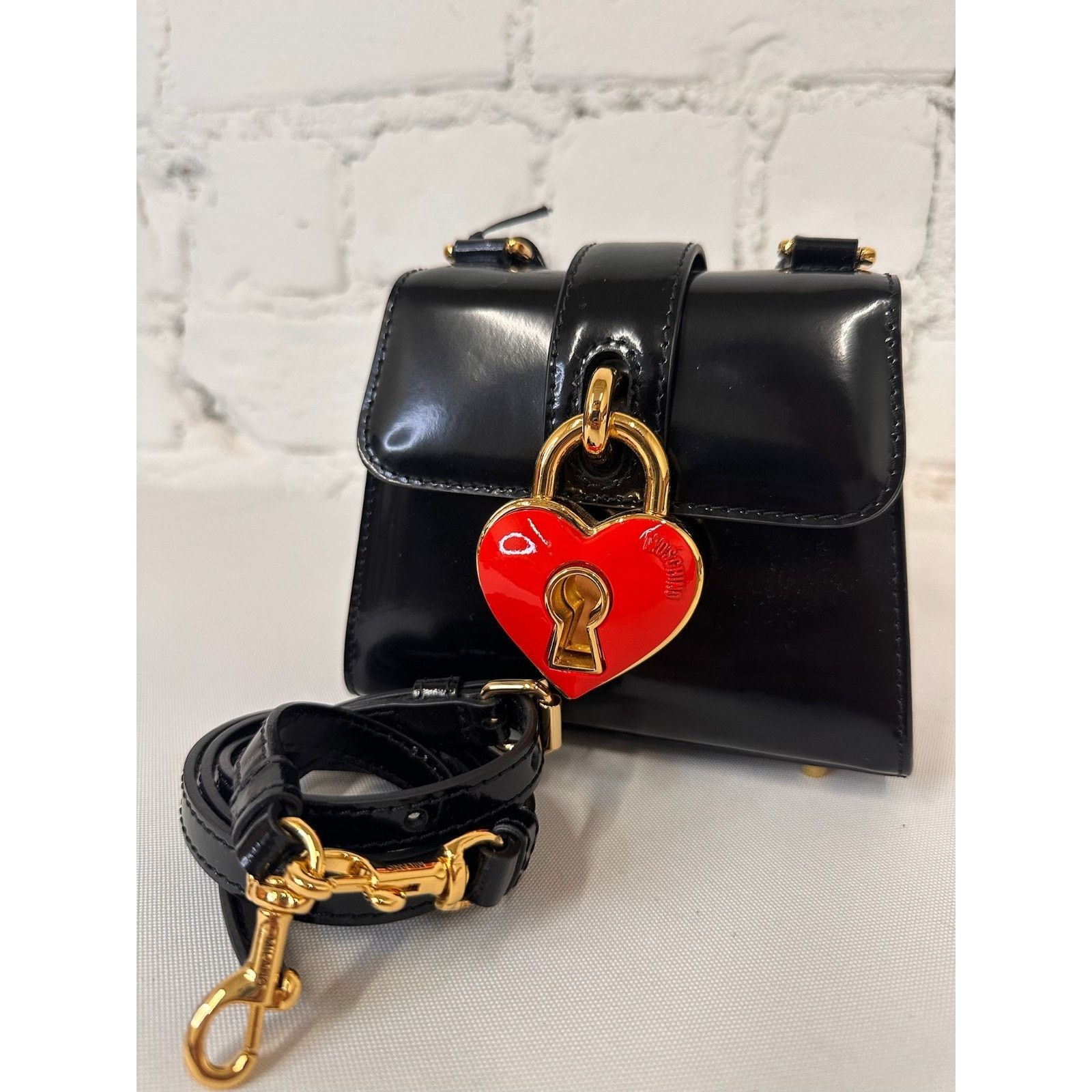 Moschino SS23 MOSCHINO Couture Jeremy Scott Heart Lock Top Handbag Size ONE SIZE - 11 Thumbnail