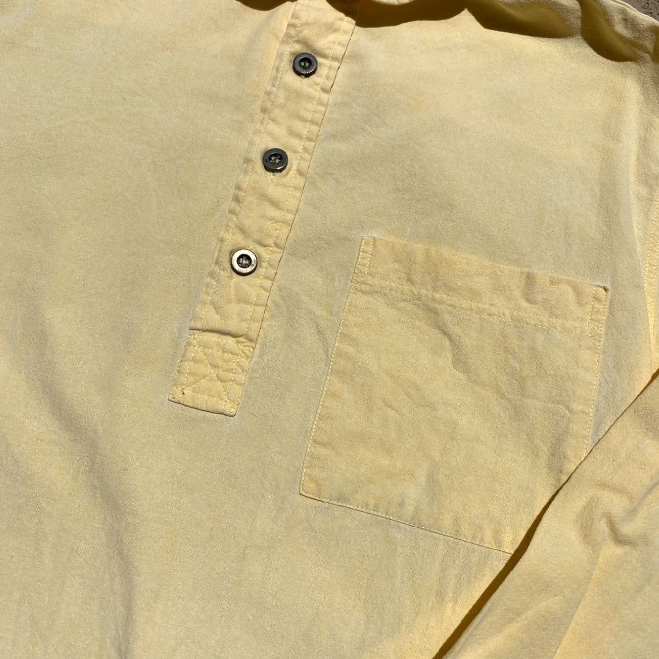 Vintage VINTAGE Old West Outfitters Tunic Shirt Top Unisex Adults Size M Yellow 100% Cotton Long Sleeve Collared Button Size M / US 6-8 / IT 42-44 - 2 Thumbnail