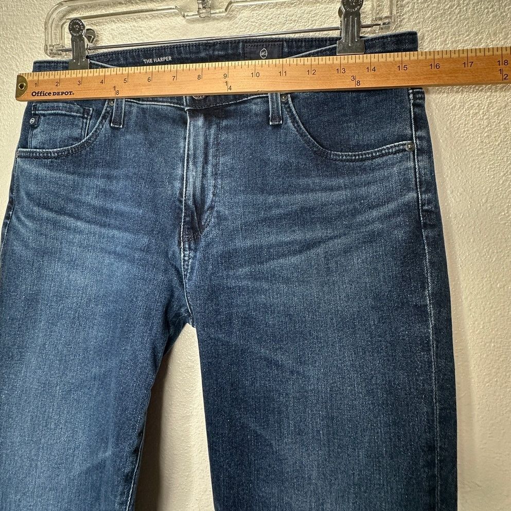 AG Adriano Goldschmied AG Dark Wash The Harper Essential Straight Raw Hem Jeans 29 Size 29" - 14 Thumbnail