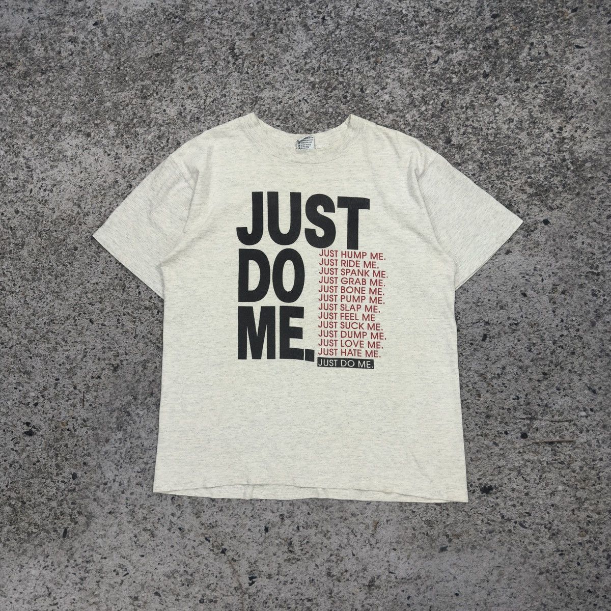 Vintage 90s Just Do Me Sex Tee Faded Thrashed ERD Grunge Distressed Size US L / EU 52-54 / 3 - 1 Thumbnail