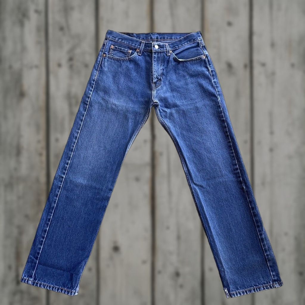 Levi's Levi's 505 Jeans Men 32x30 Blue Denim Dark Wash Solid Straight Zip Regular Inseam 30 Embroidered Logo Size US 32 / EU 48 - 1 Thumbnail
