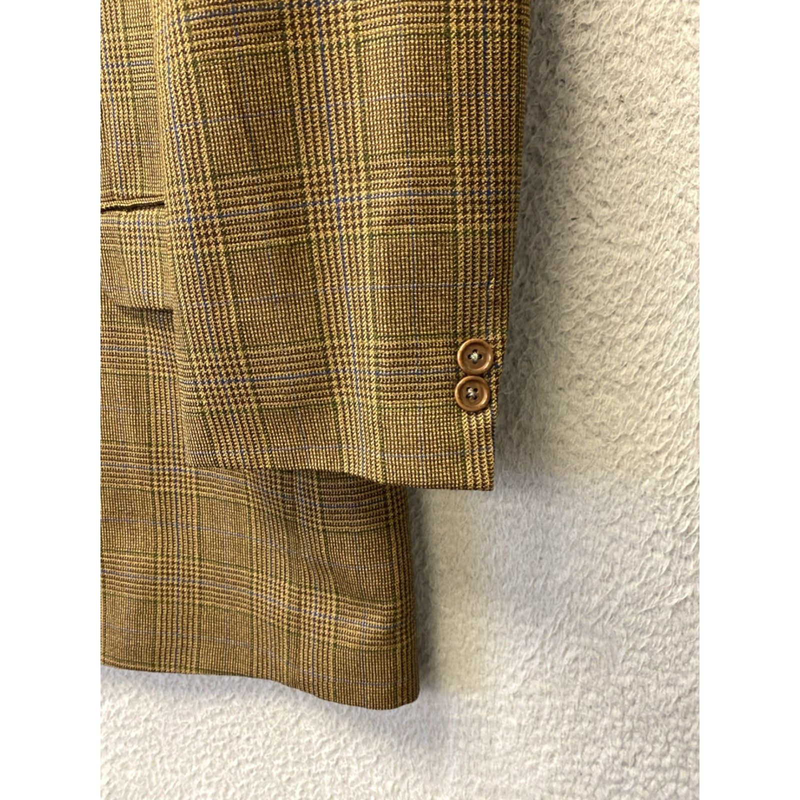 Brooks Brothers BROOKS BROTHERS 346 Blazer Jacket Glen Plaid Brown Wool 42R Mens Size 42R - 4 Thumbnail