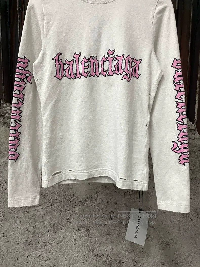 Balenciaga Gothic Letter Slim Fit Long Sleeve
