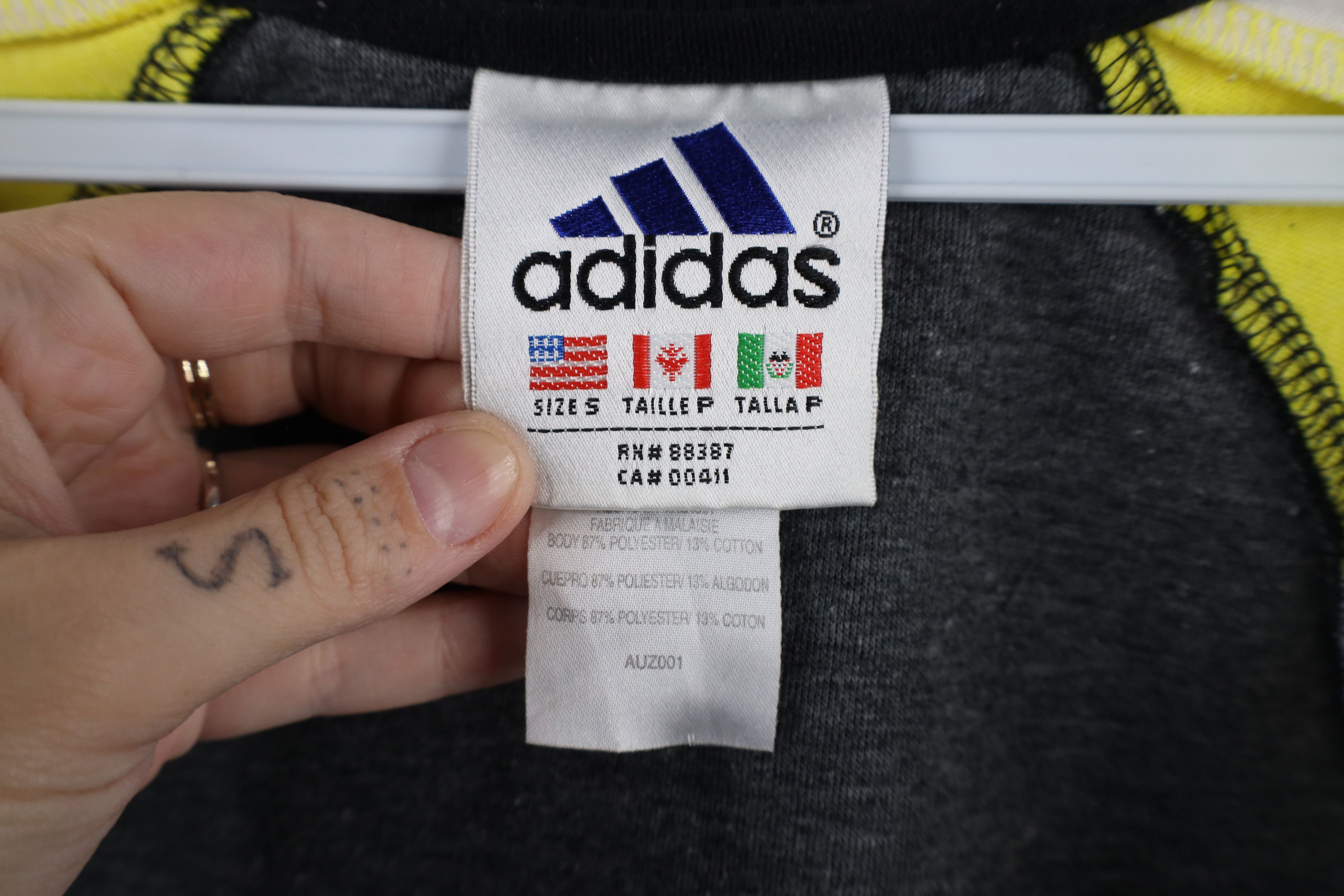 Adidas × Vintage Vintage 90s Adidas Spell Out Warm Up Track Jacket Black Size S / US 4 / IT 40 - 11 Thumbnail