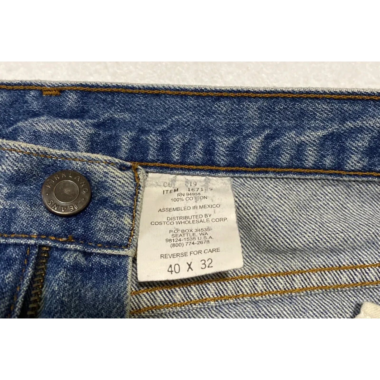 Denime Kirkland Jeans Mens 40x32 Blue Denim Straight Leg Cotton / 28-27 Jeans Size US 40 / EU 56 - 4 Thumbnail