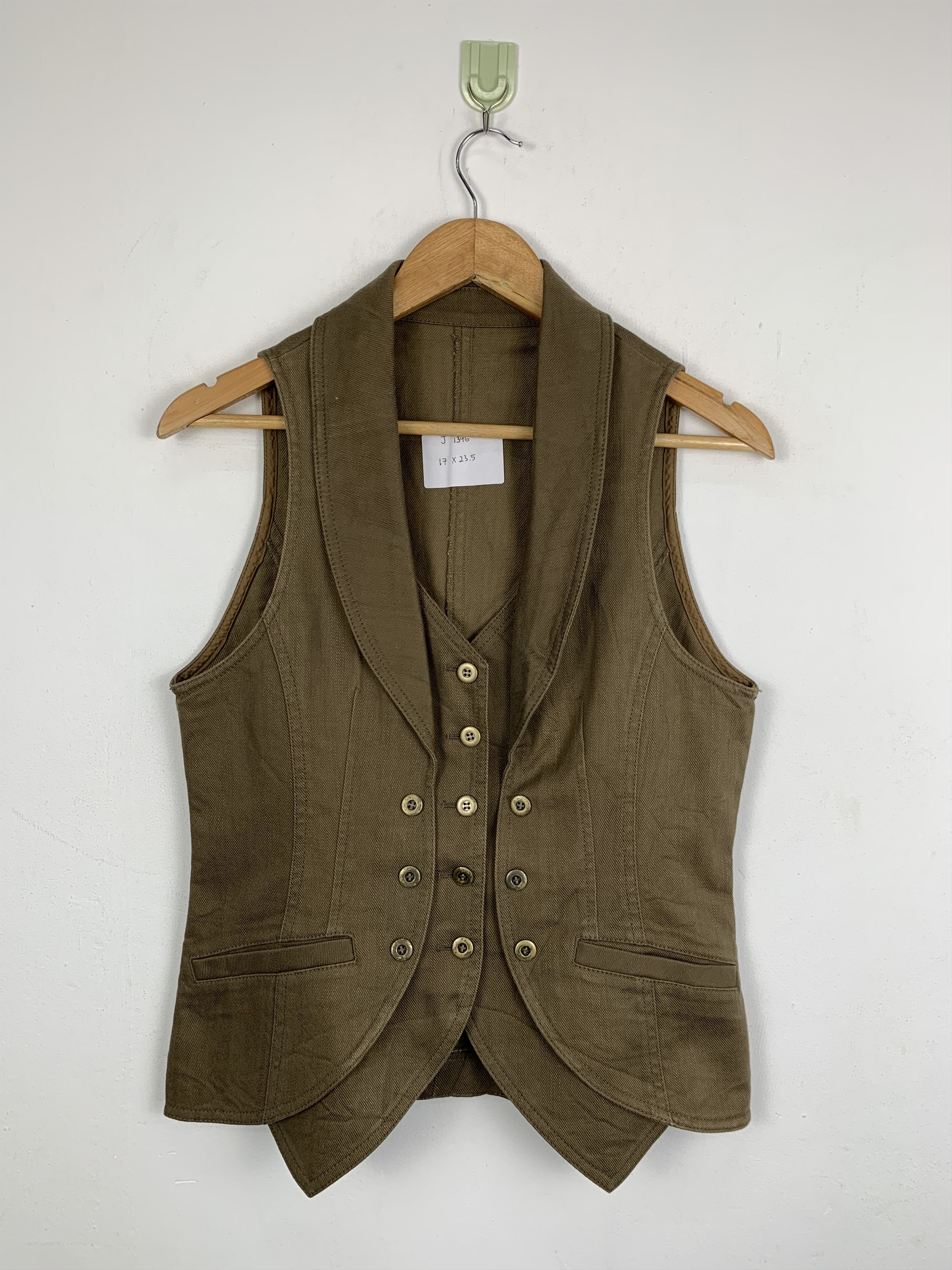 Japanese Brand Vintage Designer Double Pocket Vest J1396 Size US M / EU 48-50 / 2 - 1 Thumbnail