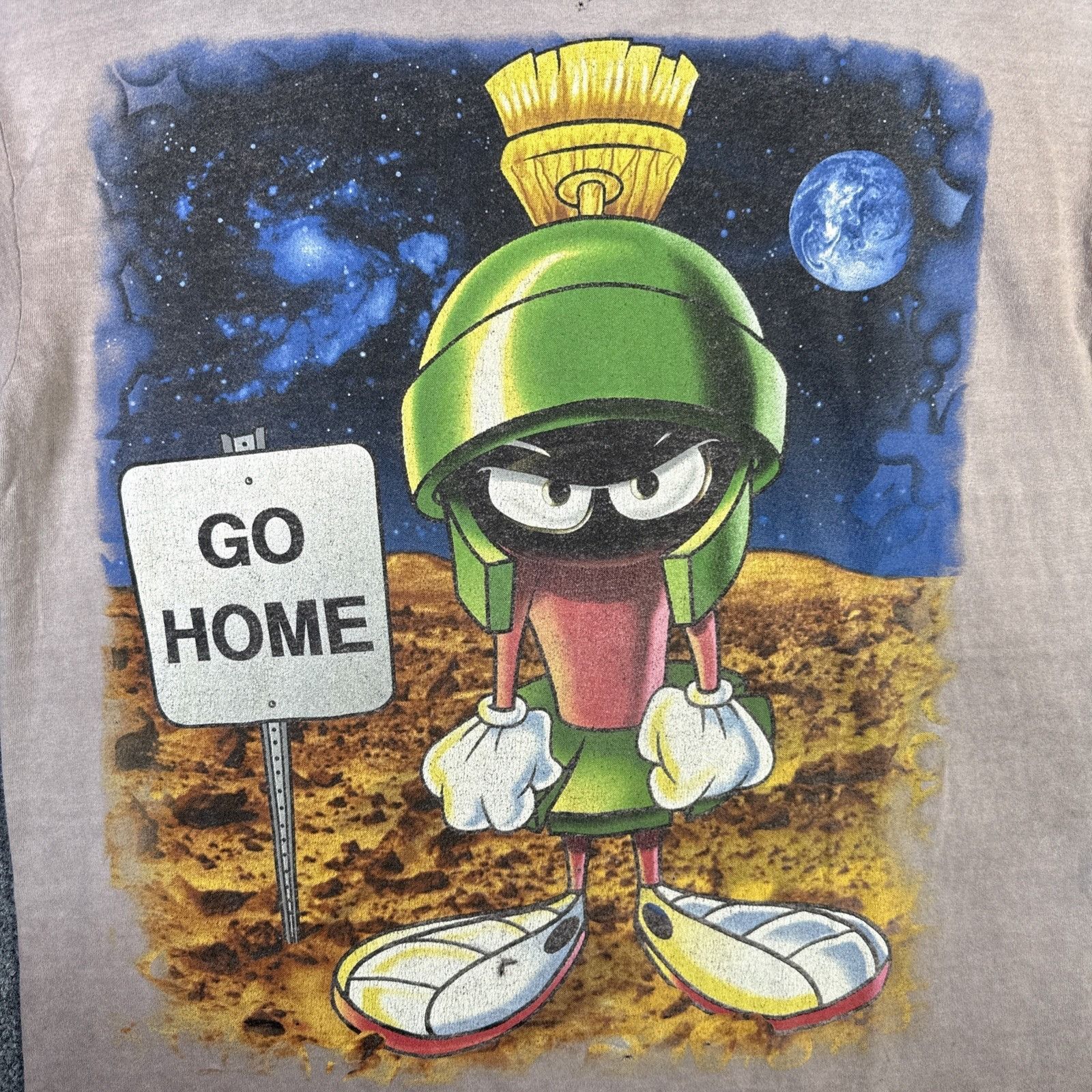 Warner Bros Vintage Looney Tunes Shirt Mens XL 90s Marvin Martian Faded Size US XL / EU 56 / 4 - 2 Thumbnail