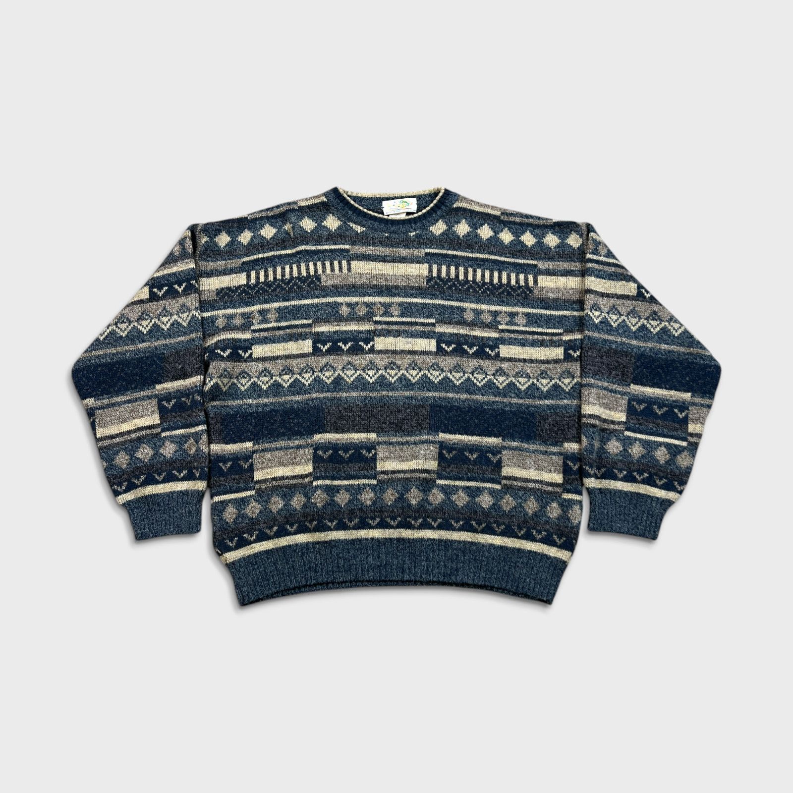 Vintage Vintage Knit Geometric Sweater Medium Casual Pullover 90s Size US M / EU 48-50 / 2 - 1 Thumbnail