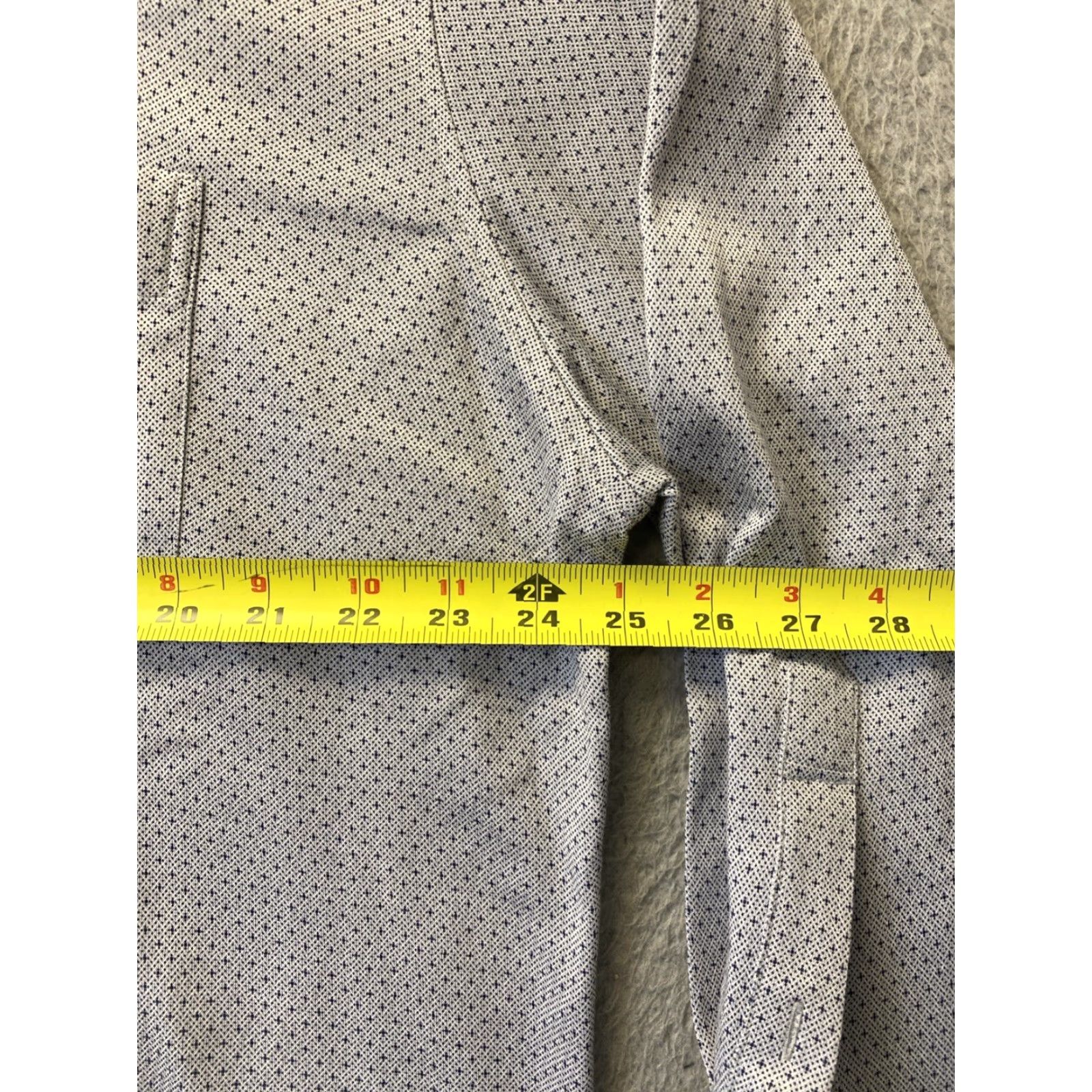 Peter Millar PETER MILLAR Comfort Stretch Long Sleeve Button Down Shirt XL Gray Geometric Mens Size US XL / EU 56 / 4 - 4 Thumbnail