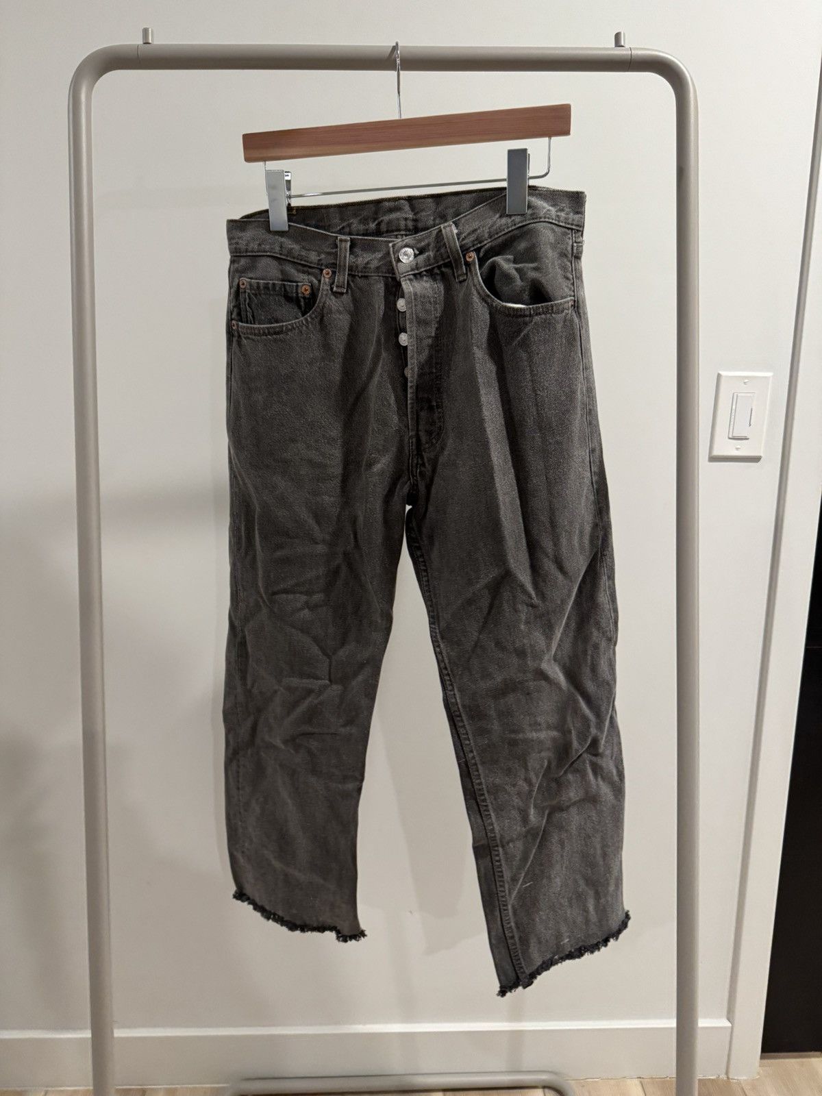 Levi's Vintage black Levi jeans with raw hem Size US 31 - 1 Thumbnail