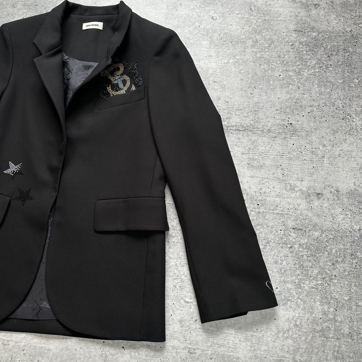Zadig & Voltaire Zadig Voltaire Viva Strass Star Blazer Black Women’s Size 34 Size XS / US 0-2 / IT 36-38 - 4 Thumbnail