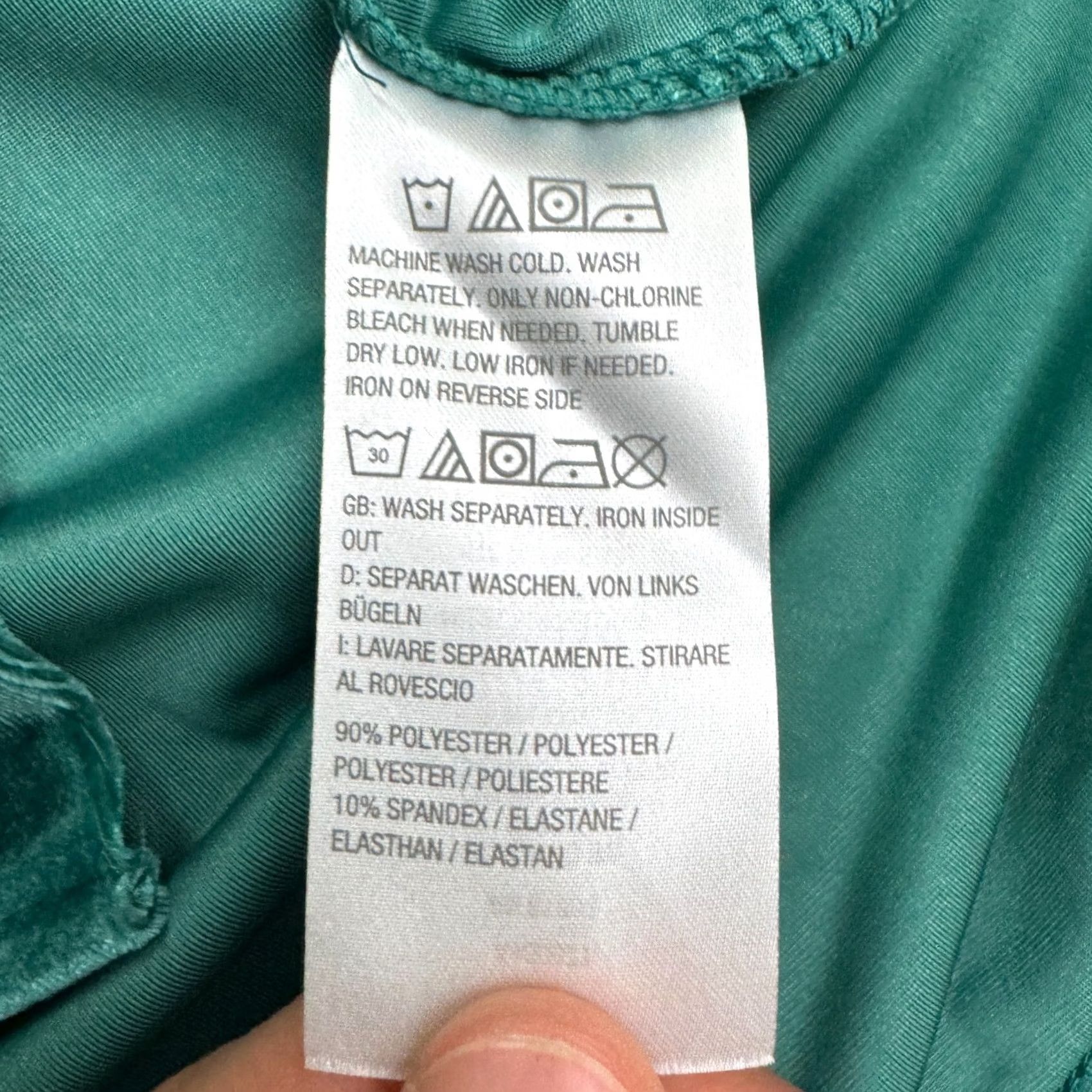 Vintage Susan Graver Blouse Tunic Womens XSP Emerald Green Velvet Beaded V-Neck Long Sleeve Bohemian Pattern Solid Striped? Size XS / US 0-2 / IT 36-38 - 7 Thumbnail