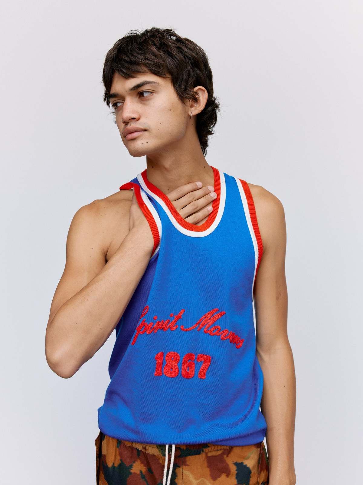 Wales Bonner o1mle0825 Founders Tank Top in Blue Size US L / EU 52-54 / 3 - 9 Thumbnail