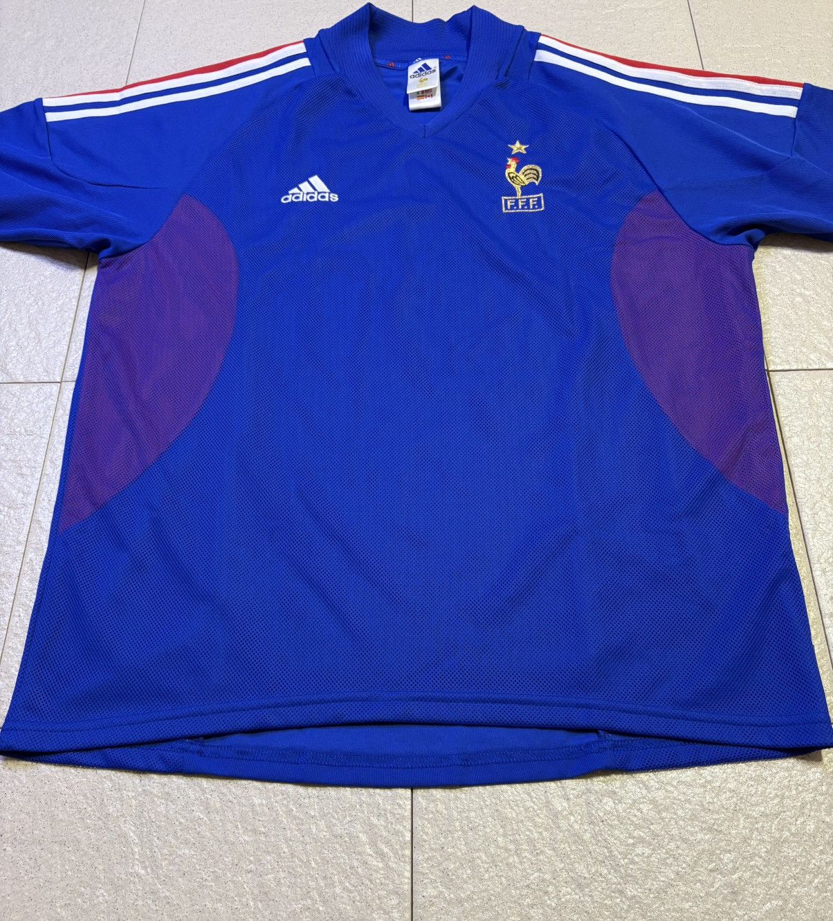 Adidas Vintage 2002-2004 Adidas France Home Football Soccer Jersey Size US L / EU 52-54 / 3 - 6 Thumbnail