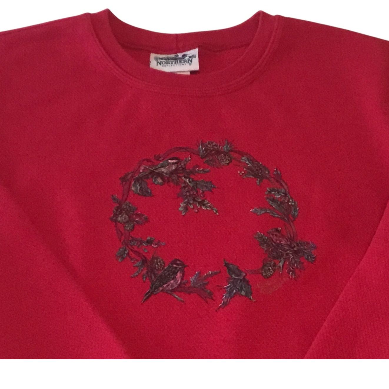 Northern Reflections Northern Reflections Red Sweatshirt Wreath Birds Pine Cone M Size M / US 6-8 / IT 42-44 - 3 Thumbnail