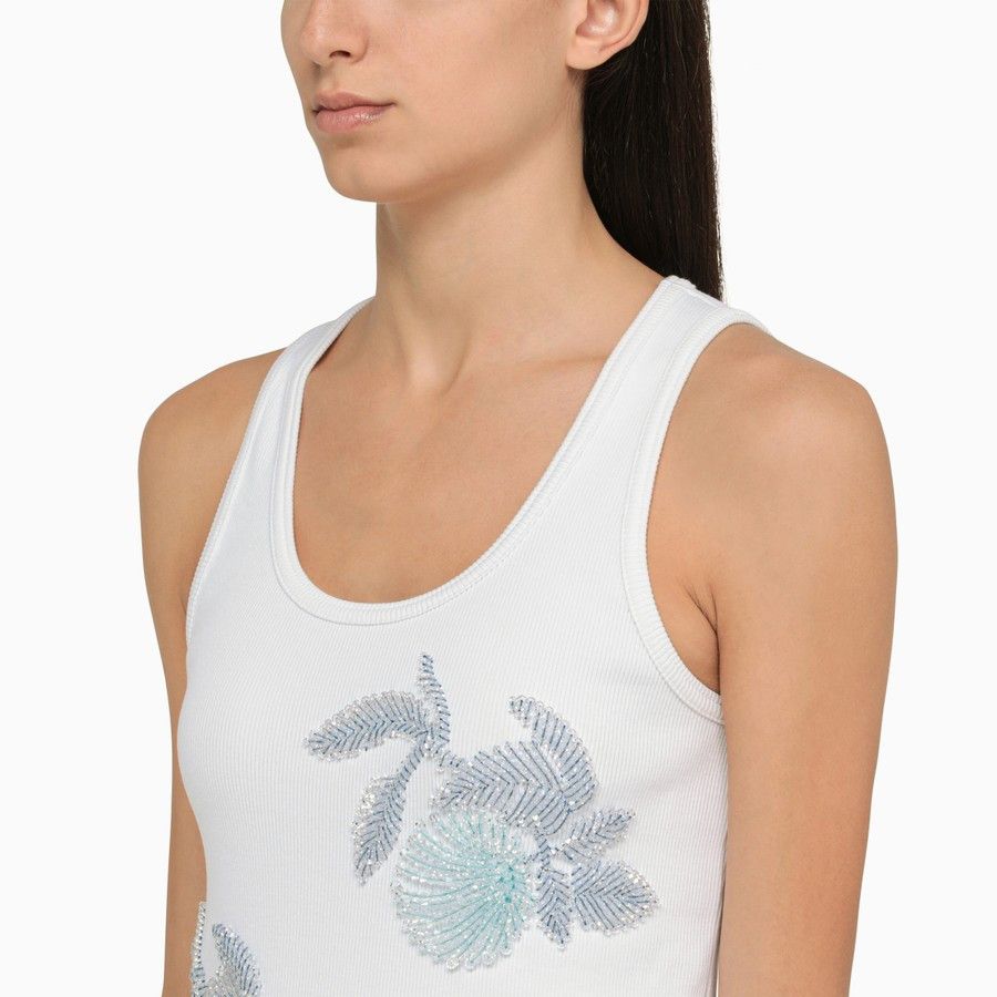 Bottega Veneta o1d2blof0824 Tank Top in White Size S / US 4 / IT 40 - 4 Thumbnail