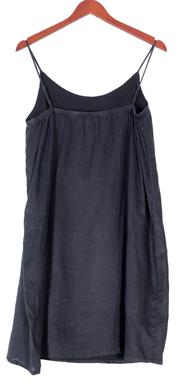 Vince Camuto Two by Vince Camuto Small Black Pleat Tank Dress Linen Mini Size S / US 4 / IT 40 - 6 Thumbnail