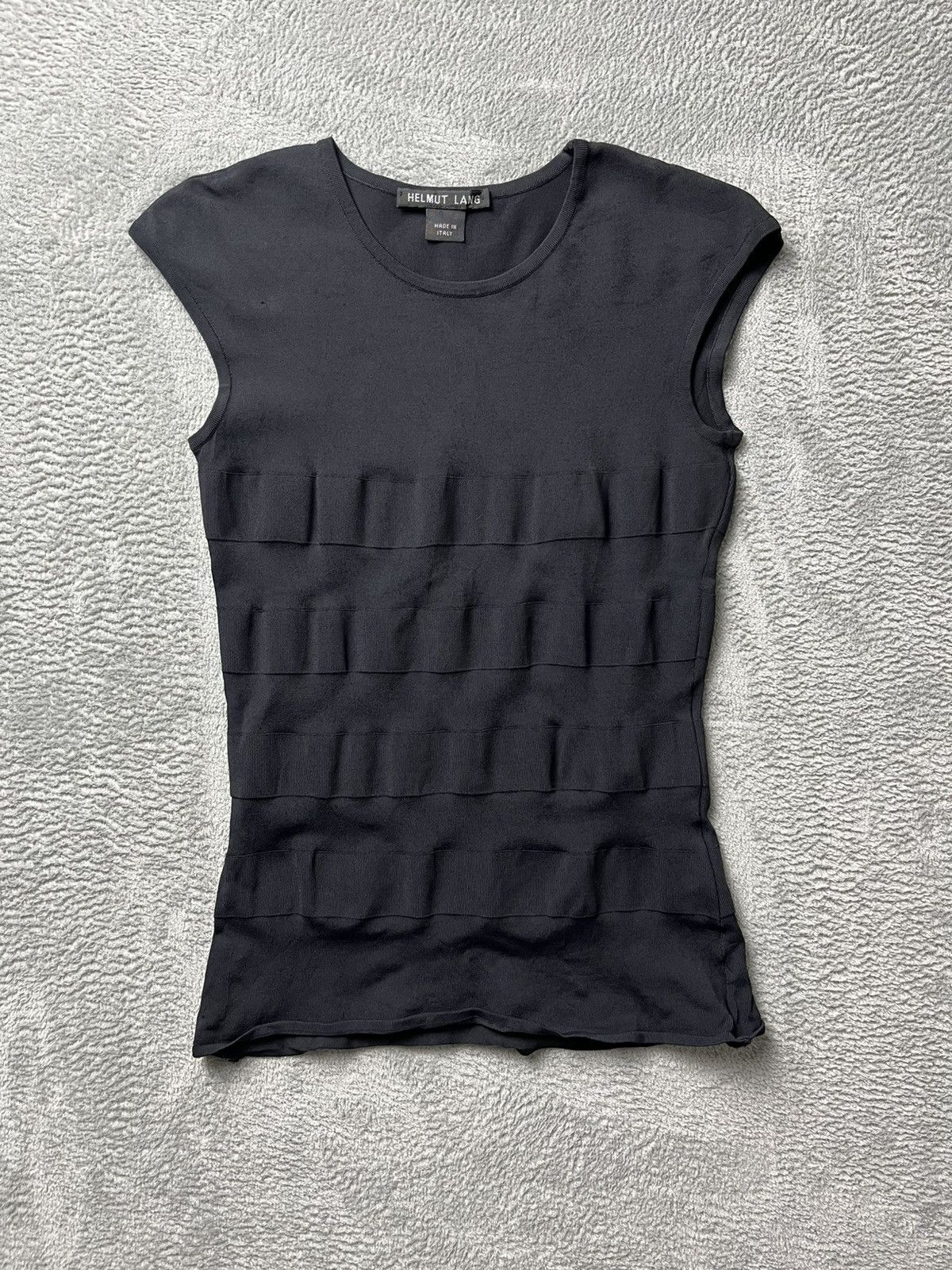 Helmut Lang Helmut lang - S/S97 stripe textured sleeveless tank top Size US XS / EU 42 / 0 - 2 Thumbnail